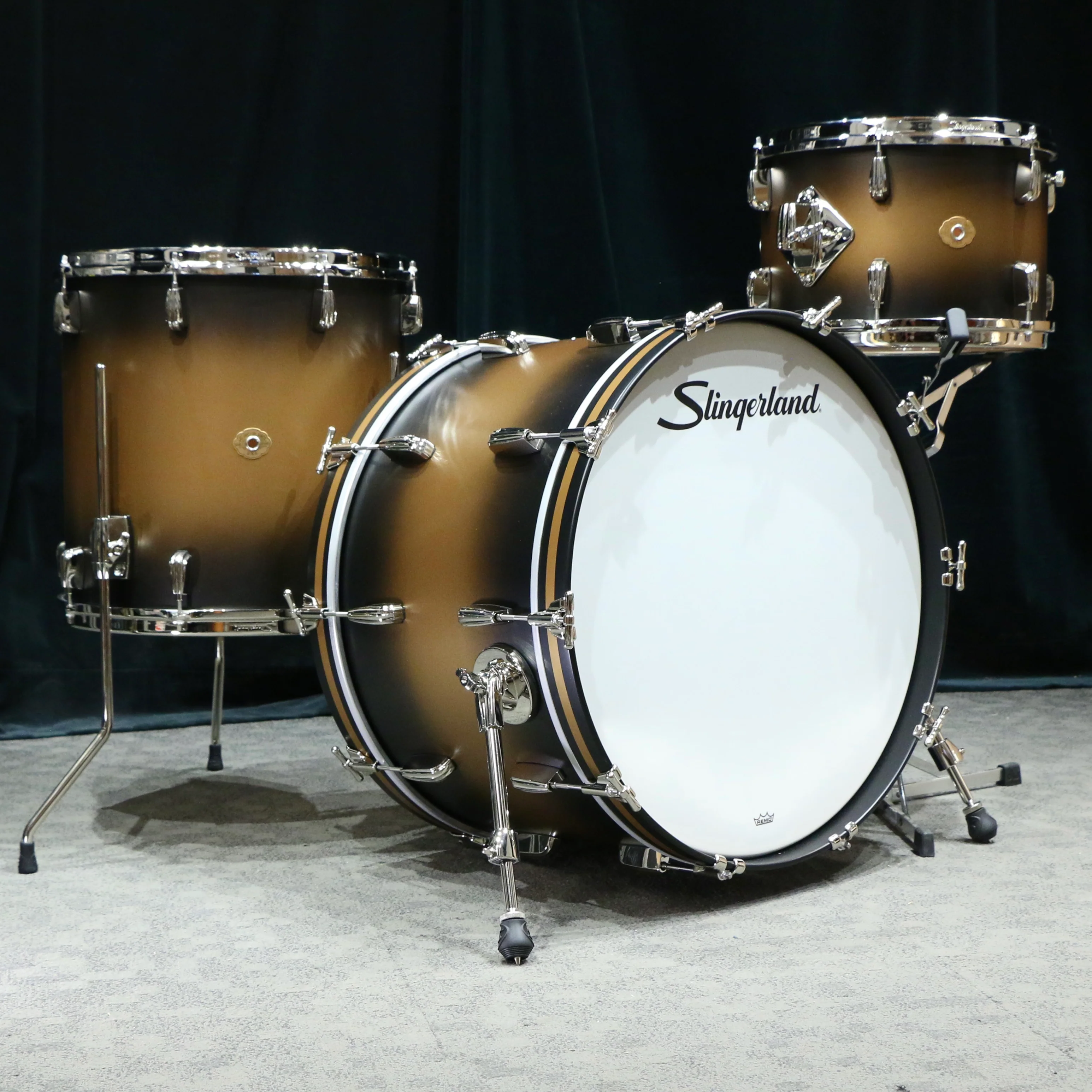 Slingerland Radio King 22-13-16in - Black & Gold Lacquer