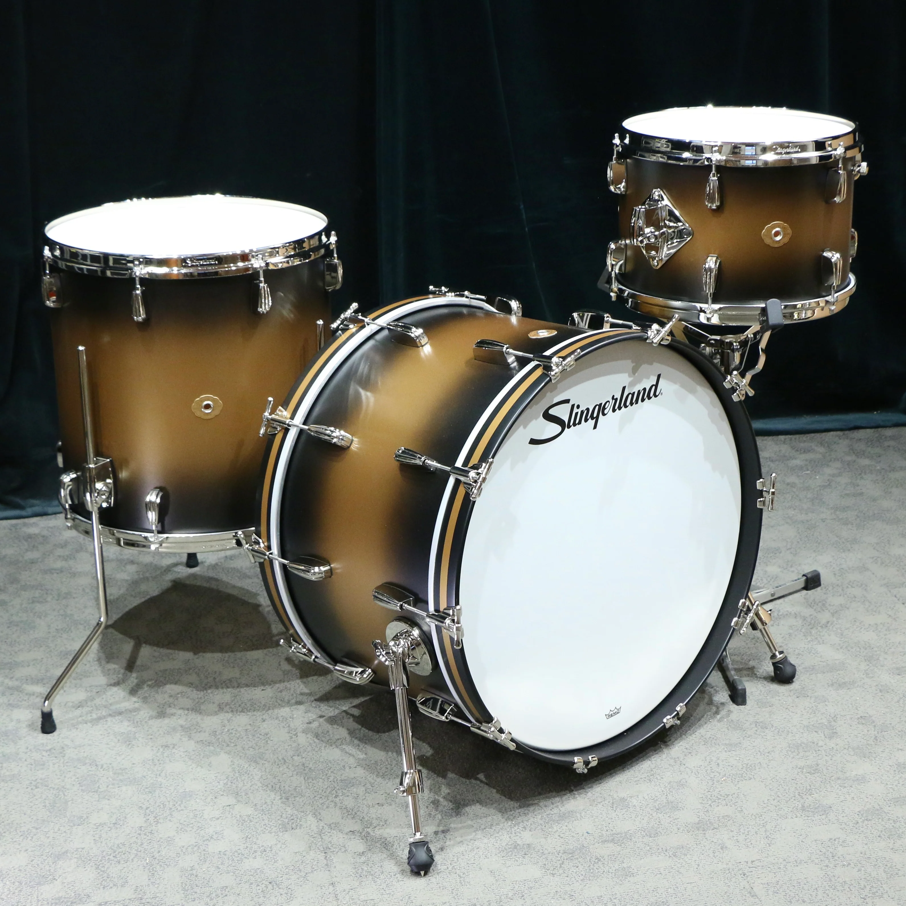 Slingerland Radio King 22-13-16in - Black & Gold Lacquer - Image 2