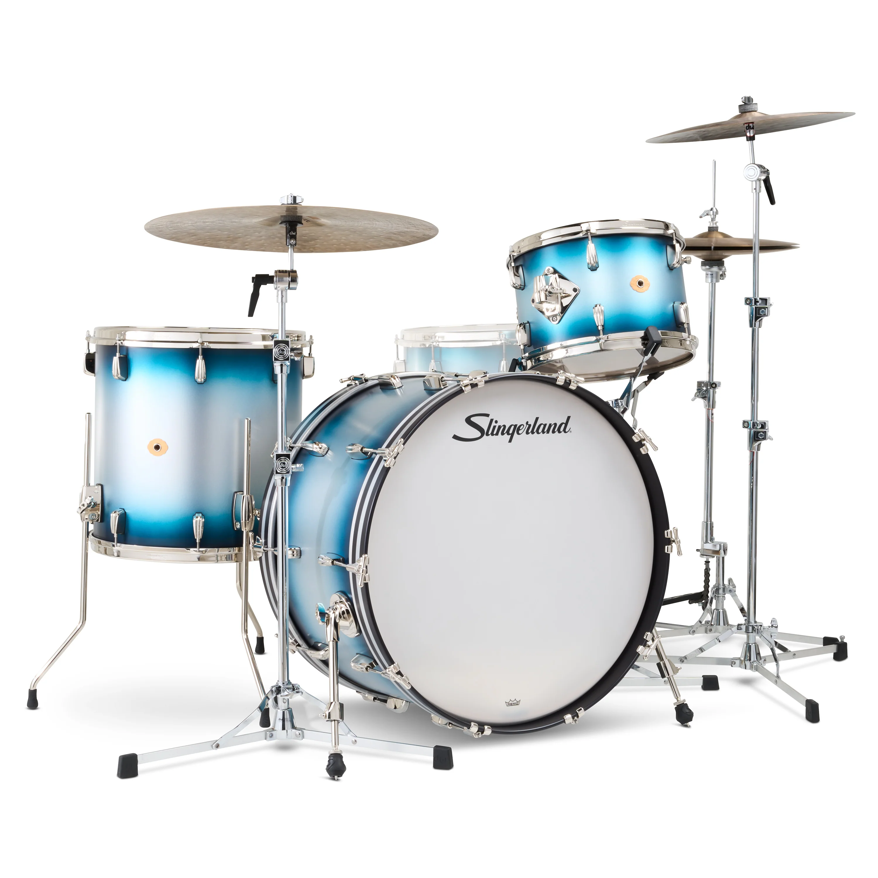 Slingerland Radio King Outfit Drum Kit 24-13-16in - Blue & Silver Lacquer