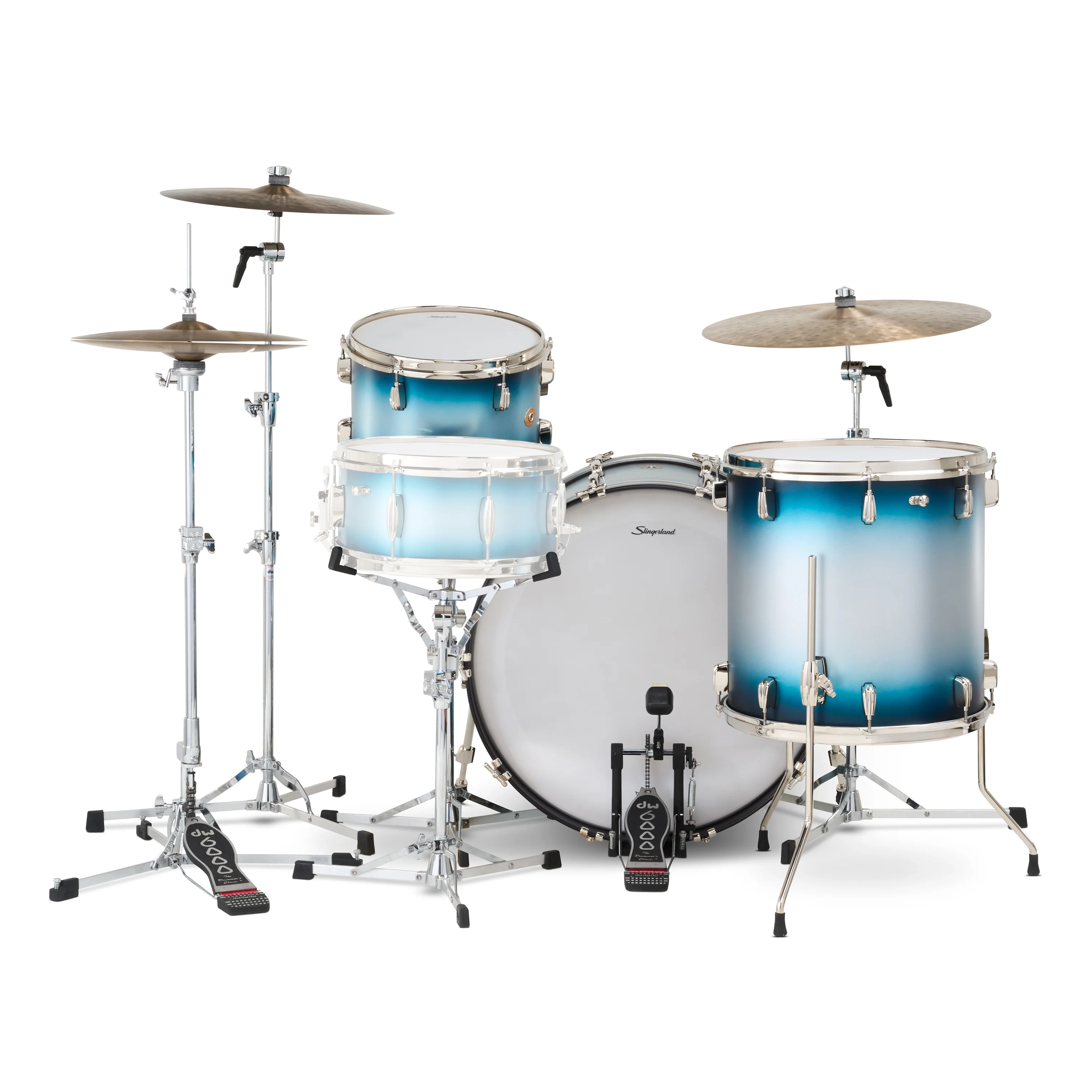 Slingerland Radio King Outfit Drum Kit 24-13-16in - Blue & Silver Lacquer - Image 3