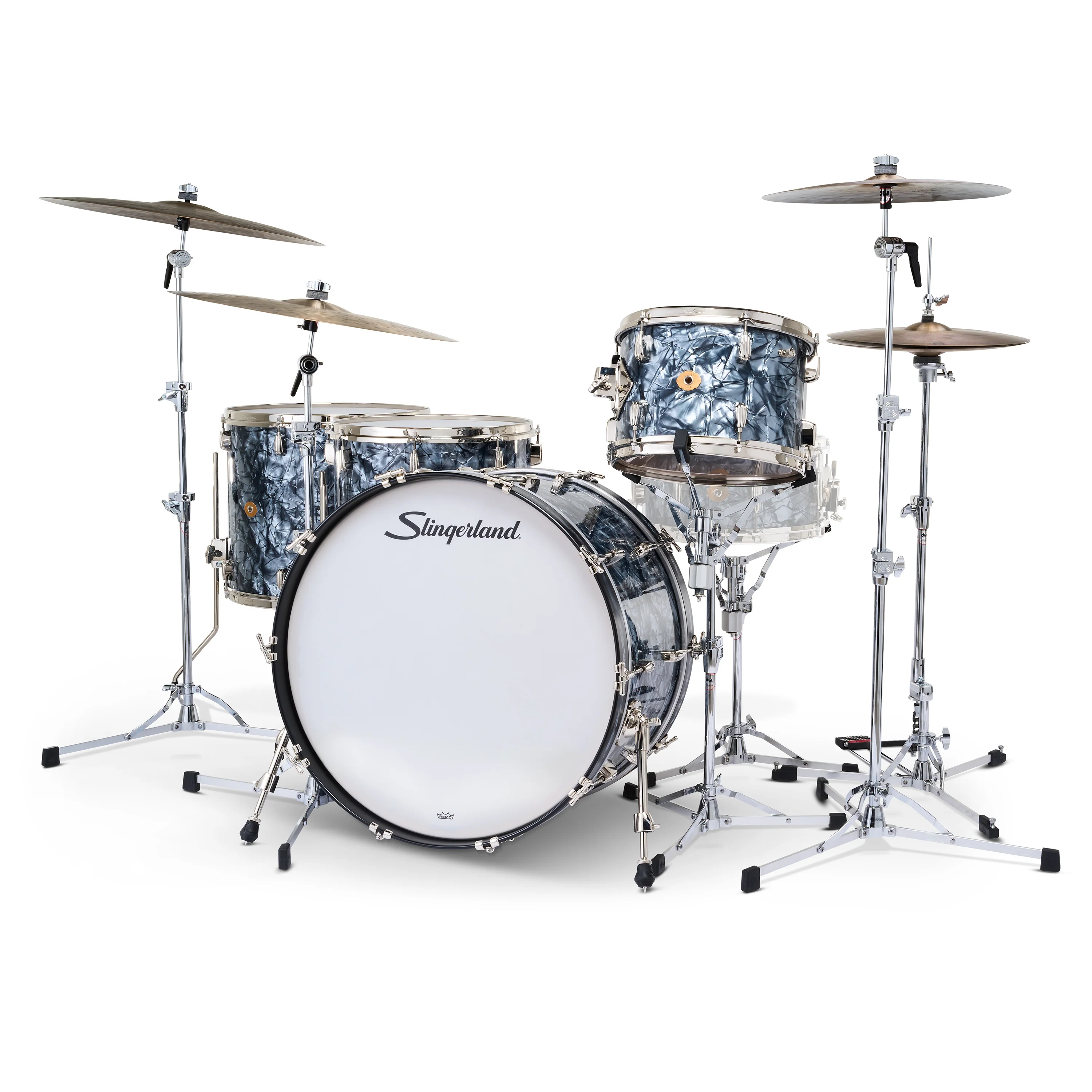 Slingerland Radio King 9x13 16x16 16x18 14x24 Black Diamond Pearl Drum Kit - Image 2