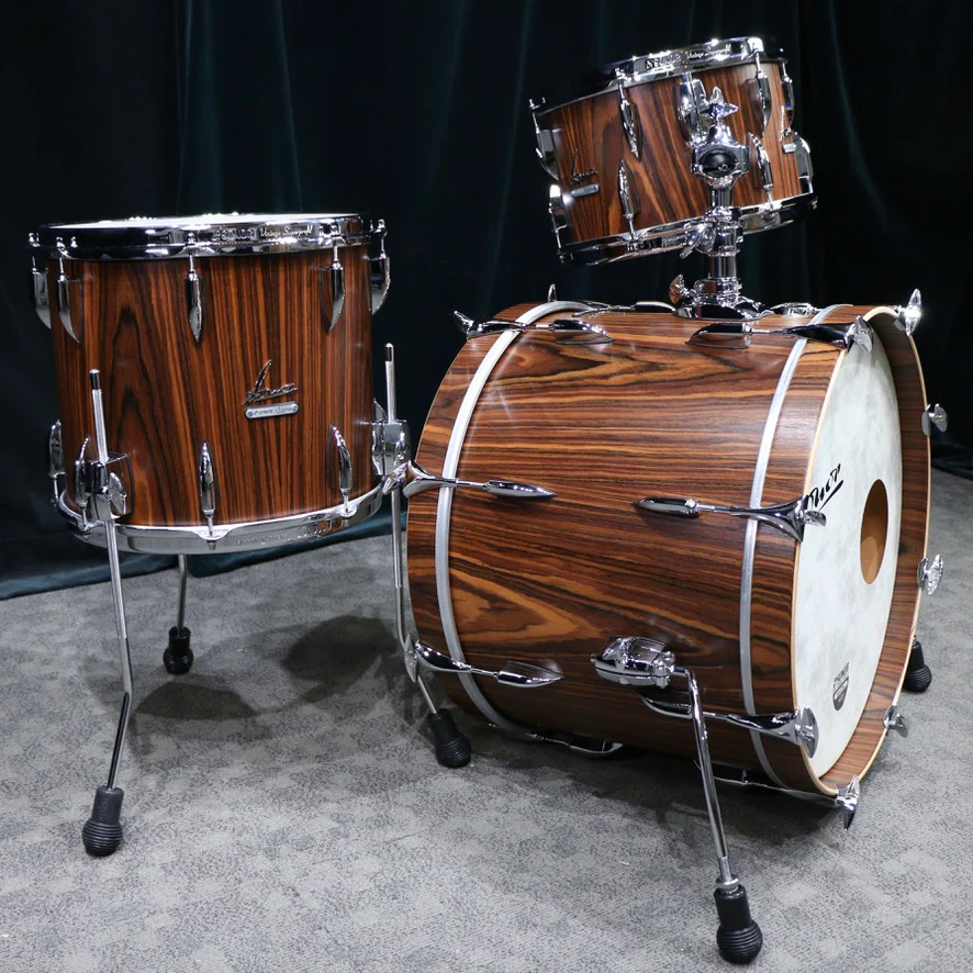Sonor Vintage Drum Kit 20-12-14in - Rosewood Semi Gloss wood veneer finish - Image 3