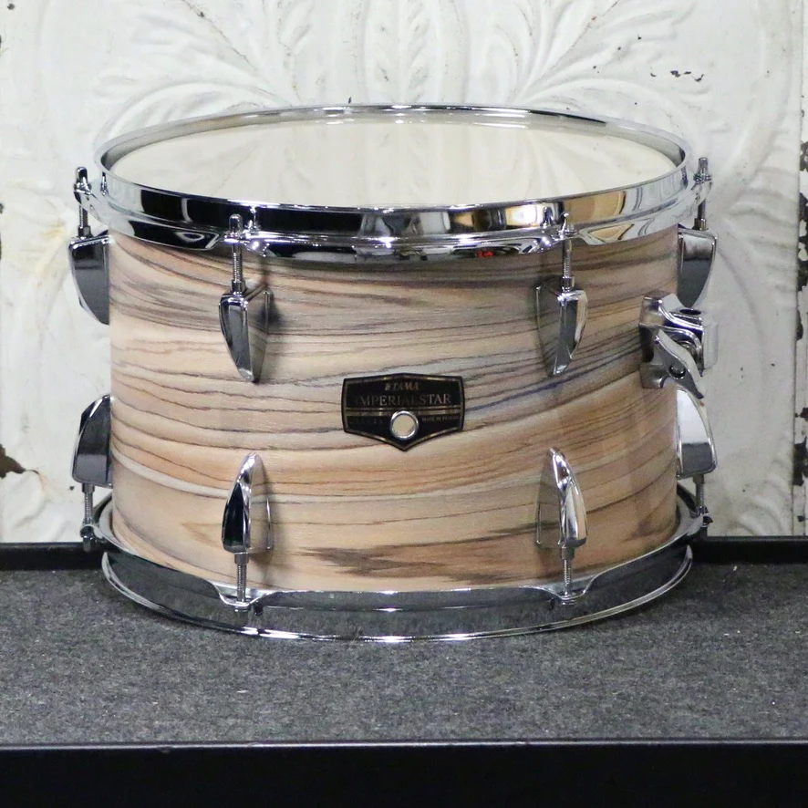 TAMA Imperialstar Drum Kit 20-10-12-14 inch + Snare Drum 14 with hardware and cymbals - Natural Zebrawood Wrap - Image 5