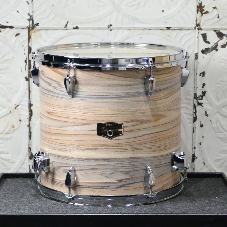 TAMA Imperialstar Drum Kit 20-10-12-14 inch + Snare Drum 14 with hardware and cymbals - Natural Zebrawood Wrap - Image 9