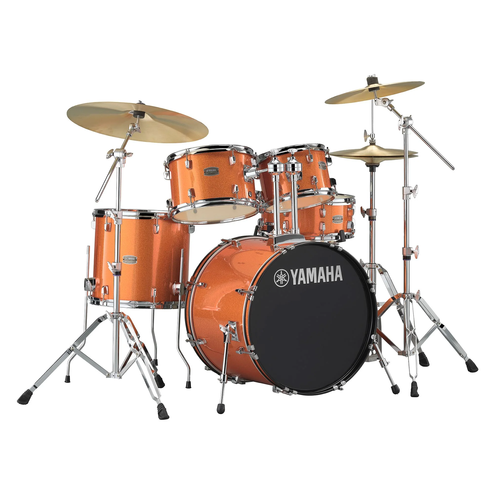 Yamaha RYDEEN 5pc Drum Set - 10 12 14 20 SN w/HW680 - ORANGE GLITTER - Image 2