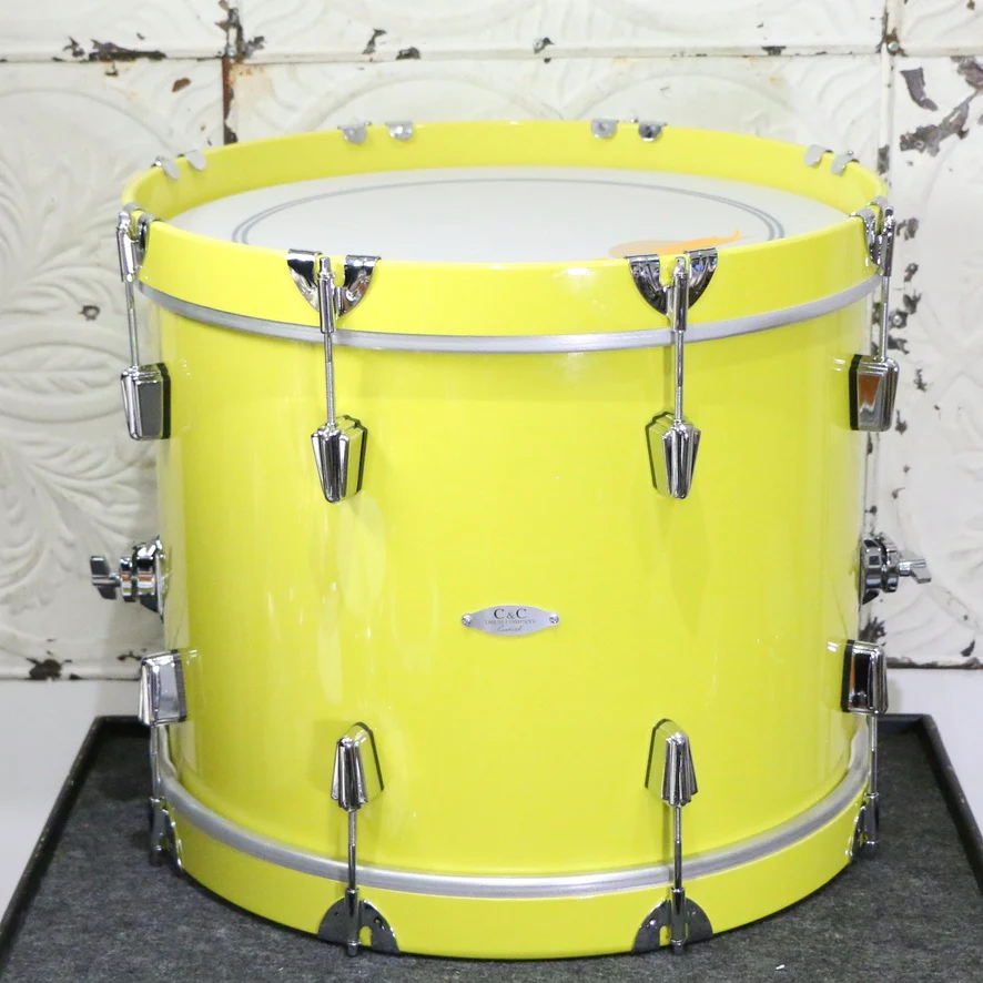 C&C Maple Gum Jazz Drumkit 18X14 12X8 14X14 - Sole Yellow - Image 10