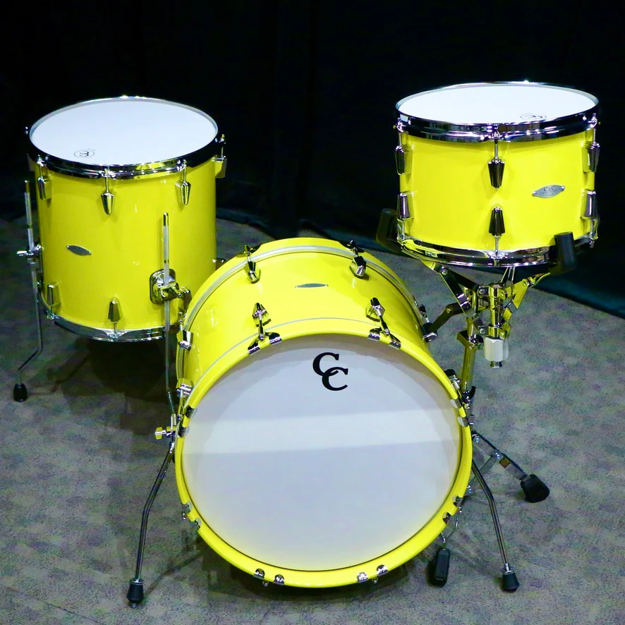 C&C Maple Gum Jazz Drumkit 18X14 12X8 14X14 - Sole Yellow - Image 2