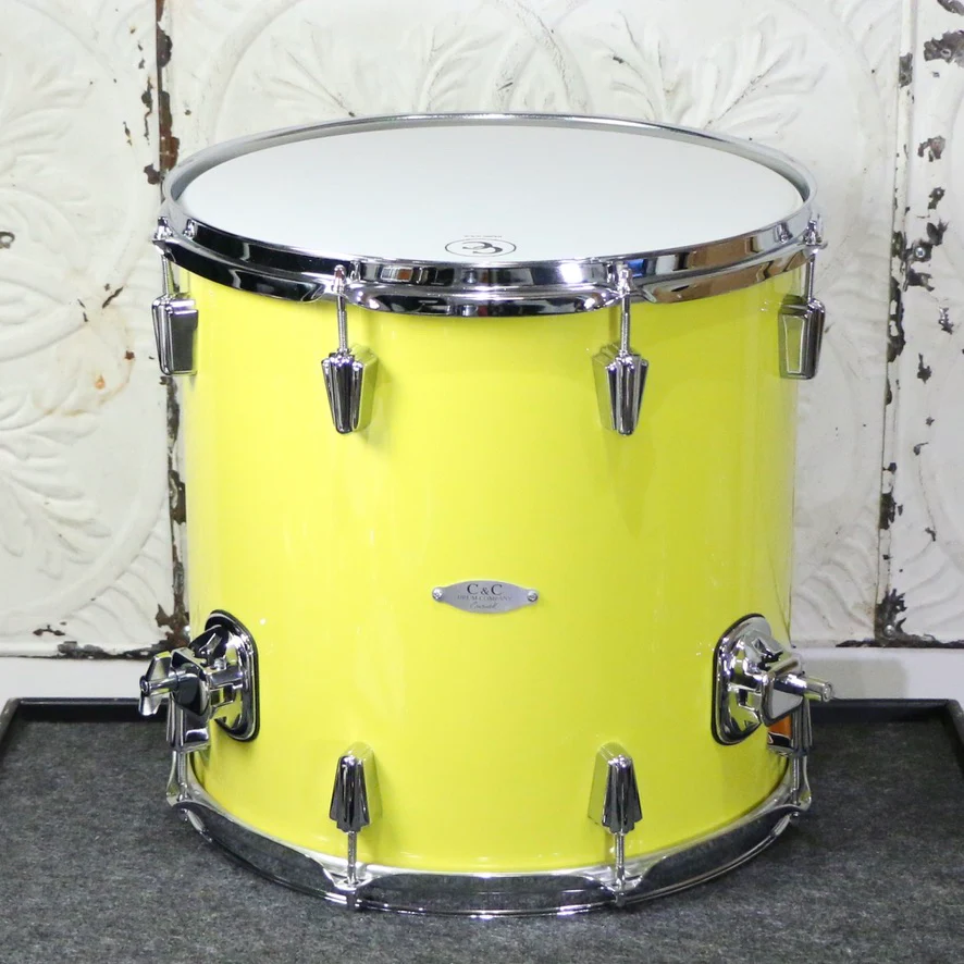 C&C Maple Gum Jazz Drumkit 18X14 12X8 14X14 - Sole Yellow - Image 6