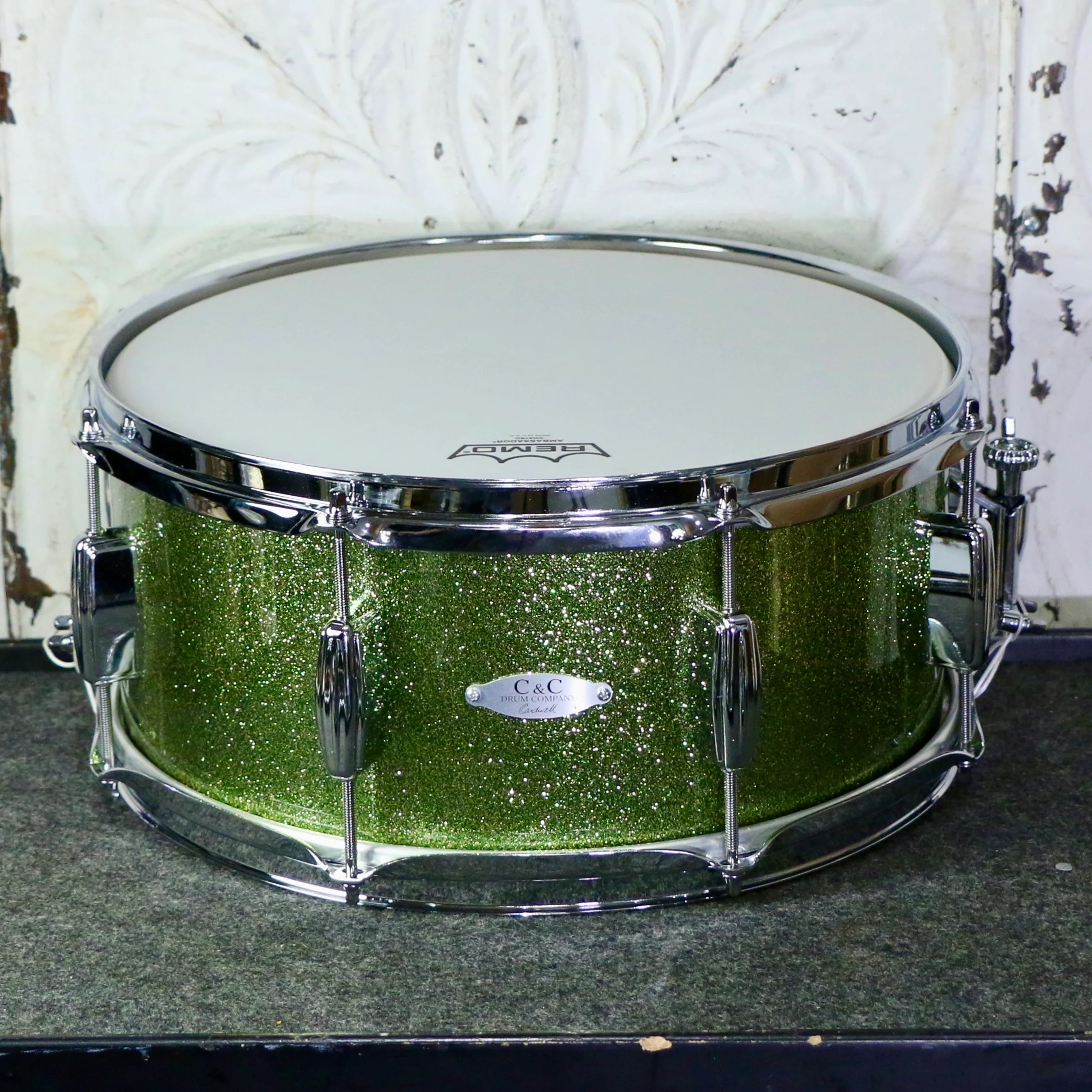 C&C 12th&Vine Maple Snare Drum 14X6.5in - Green Gold Sparkle