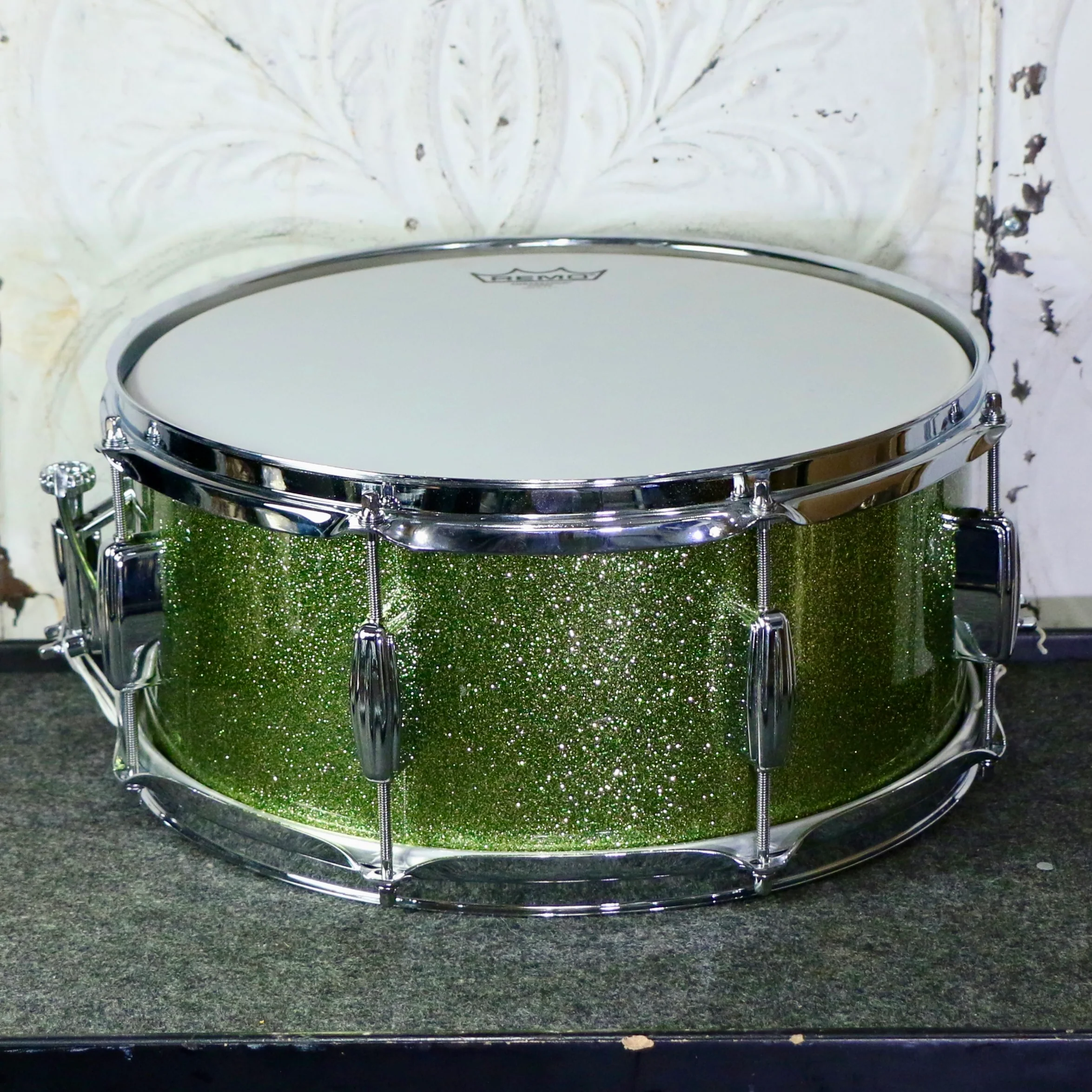 C&C 12th&Vine Maple Snare Drum 14X6.5in - Green Gold Sparkle - Image 2