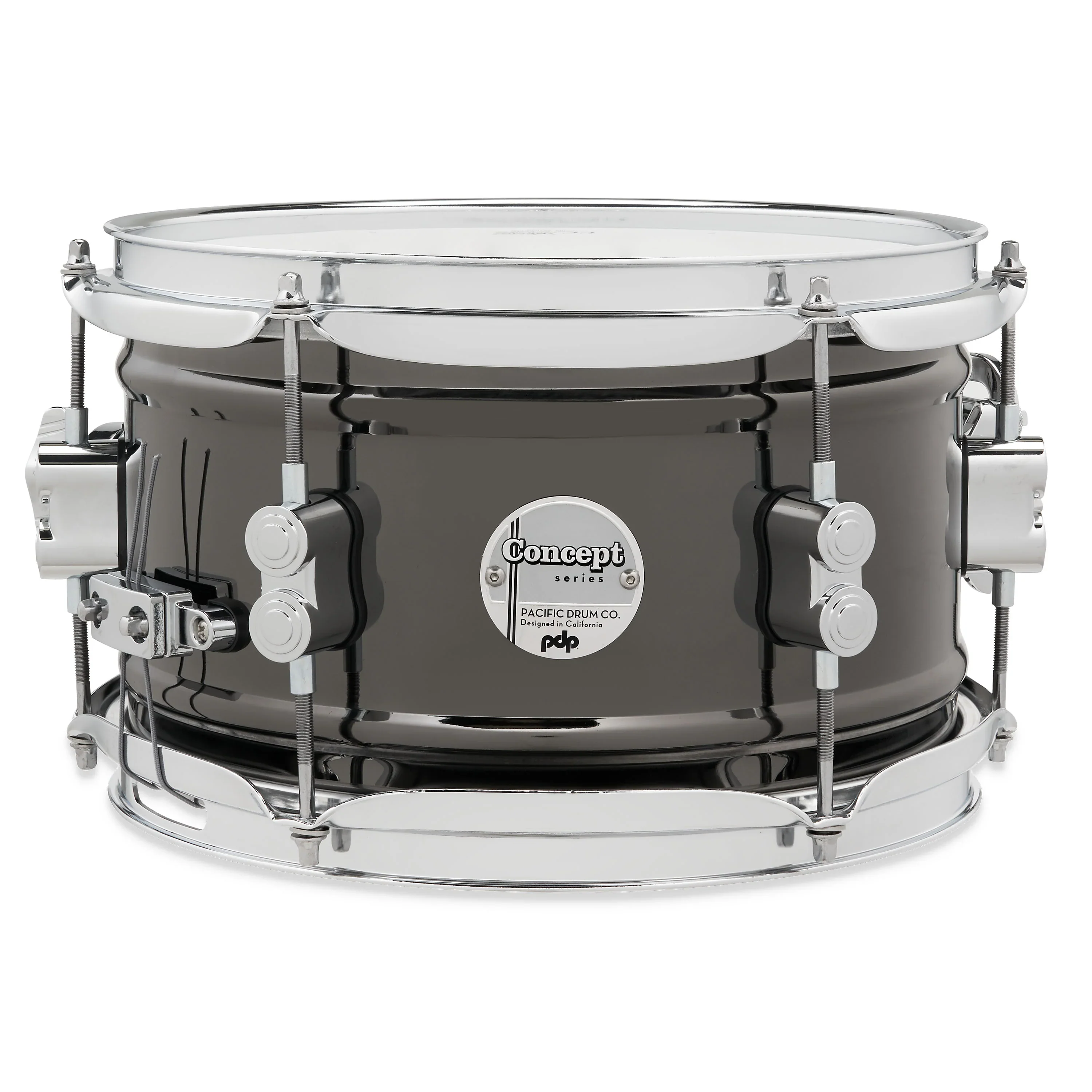 PDP Concept Black Nickel Over Steel Snare Drum 10X6in