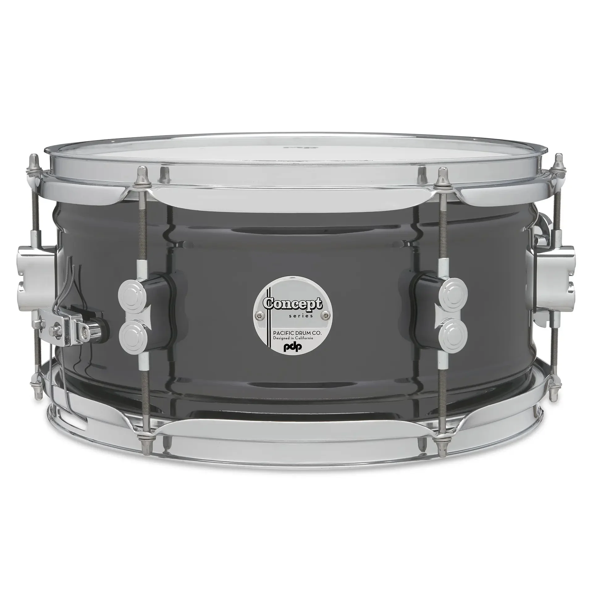 PDP Concept Black Nickel Over Steel Snare Drum 12X6in