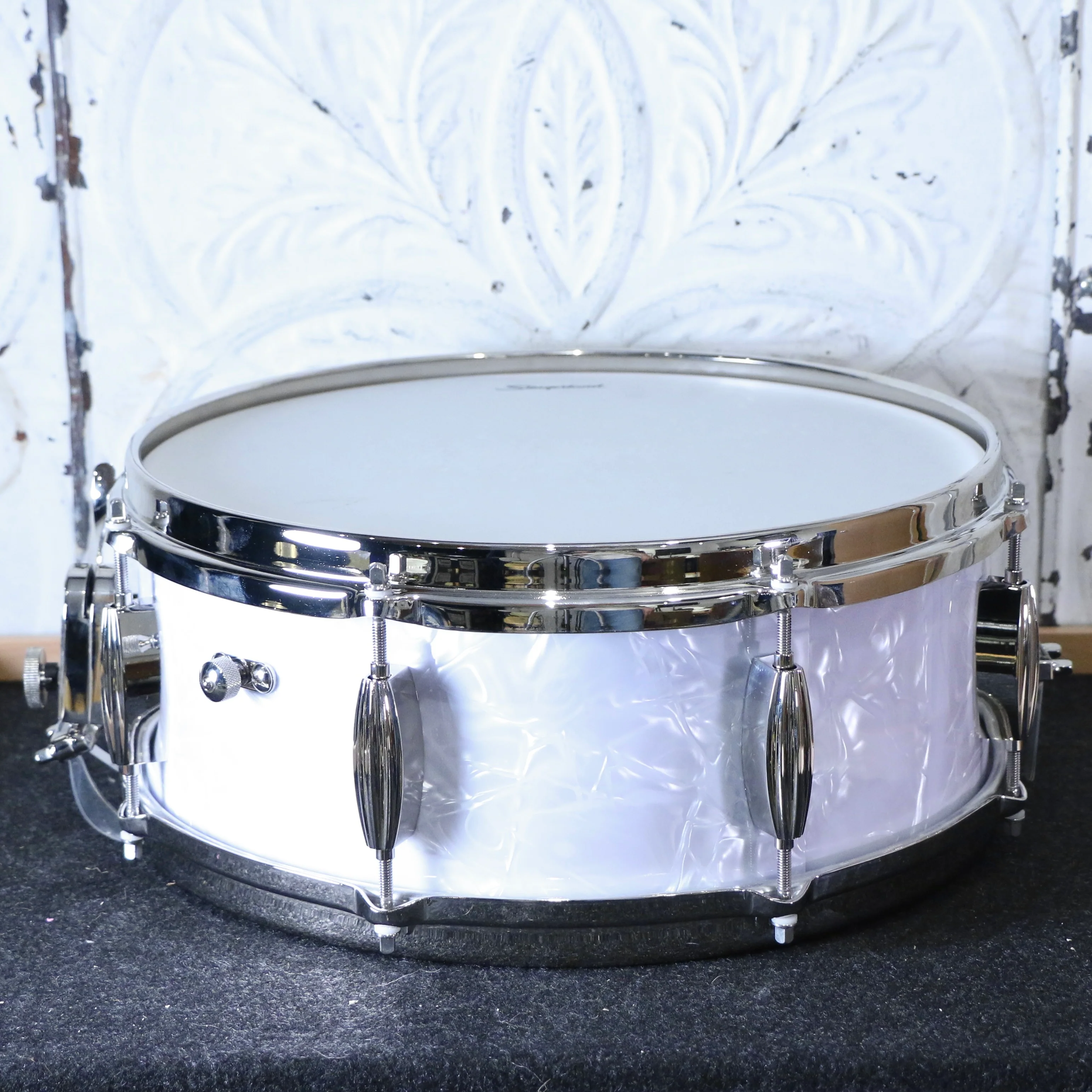 Slingerland Radio King Artist Snare Drum 14X5.5in - White Marine Pearl - Image 3