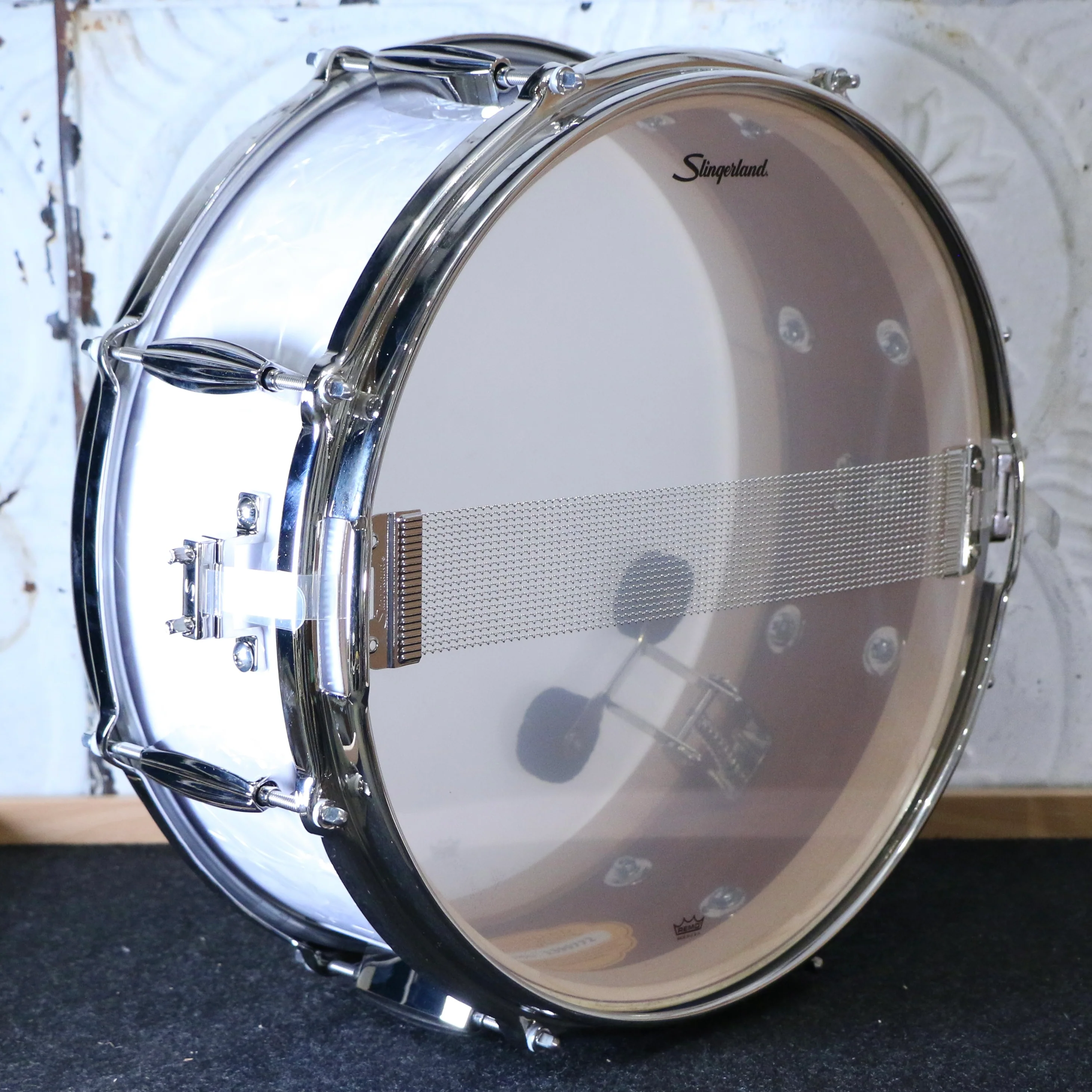 Slingerland Radio King Artist Snare Drum 14X5.5in - White Marine Pearl - Image 4