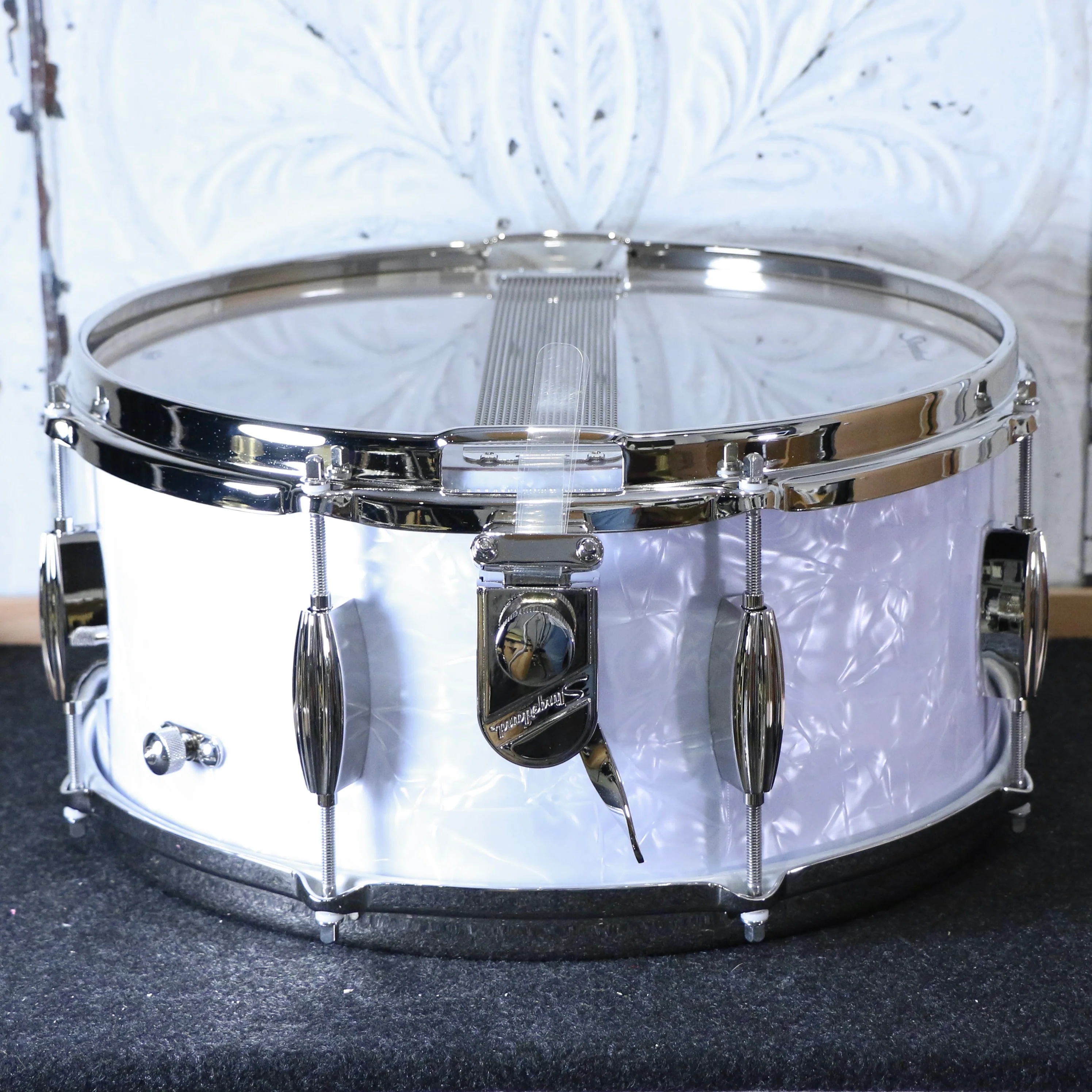 Slingerland Radio King Artist Snare Drum 14X6.5in - White Marine Pearl - Image 2