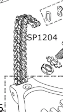 DW SP1204 CHAIN FOR MCD PEDAL ONE CLIP NO PIN