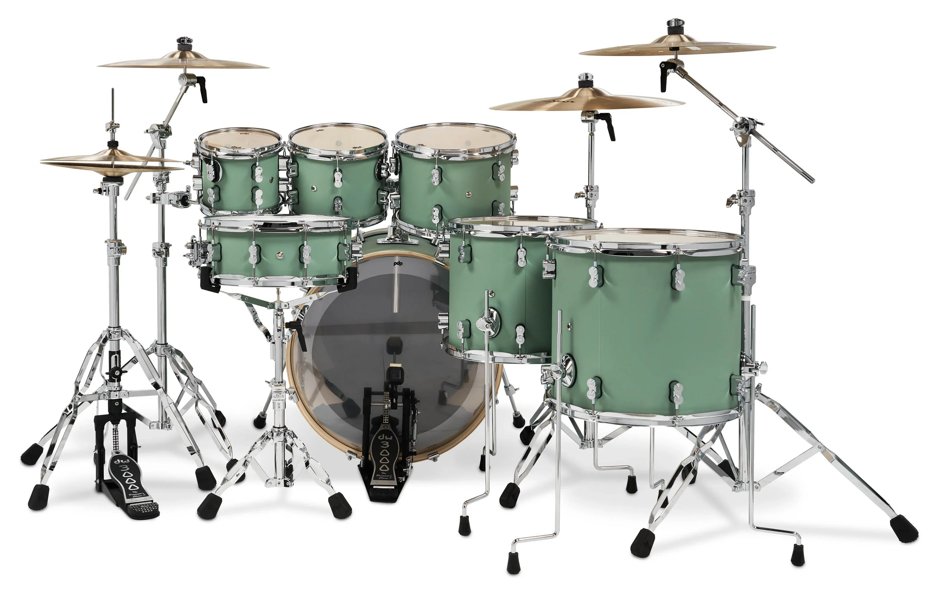 PDP Concept Maple Drum Kit 22-8-10-12-14-16+14in - Satin Seafoam - Image 2