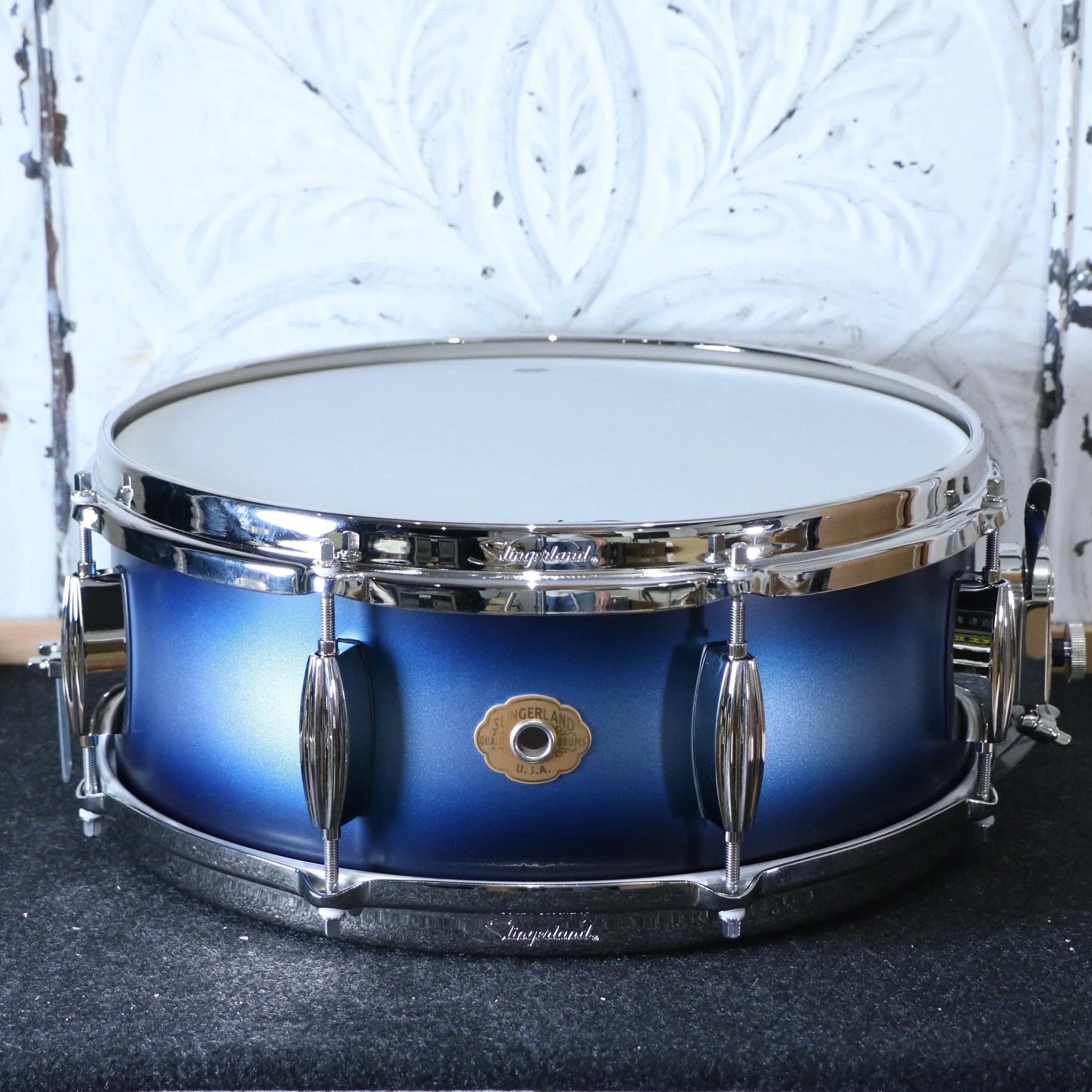 Slingerland Radio King Artist Snare Drum 14X5.5in - Blue & Silver Lacquer