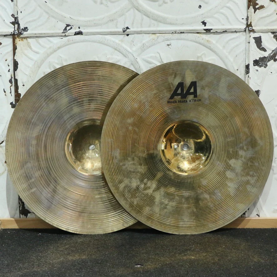 Used Sabian AA Rock Brilliant Hi-Hat Cymbals 14in (1230/1486g) - Image 2
