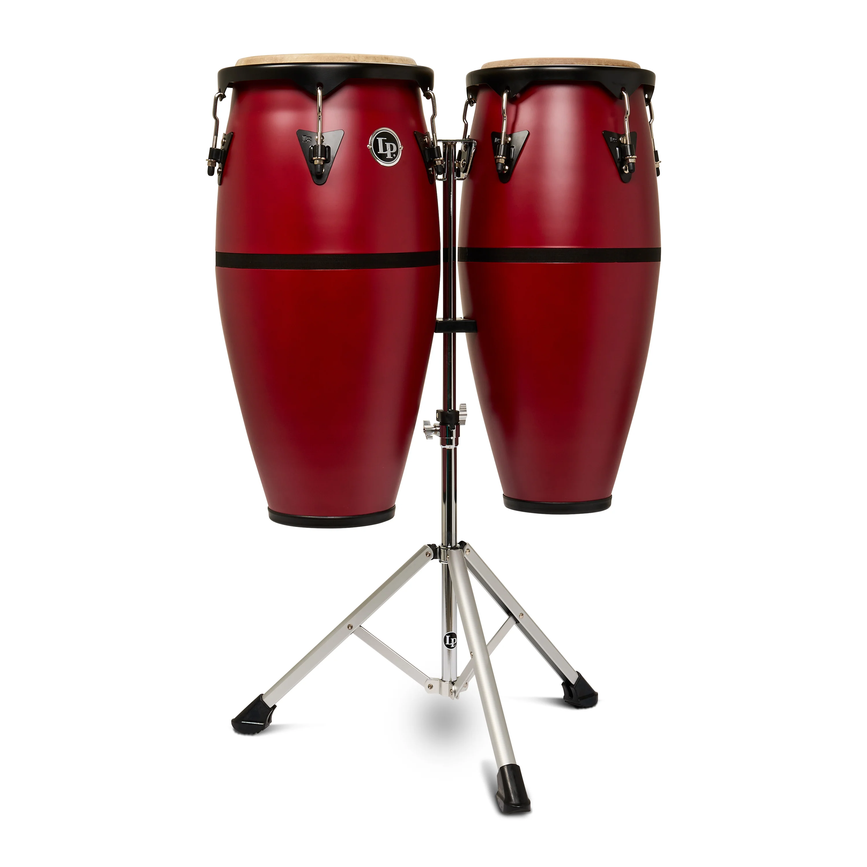 LP Discovery II Ultralight Series Conga set, Red w/ Black HW, 10-11inch