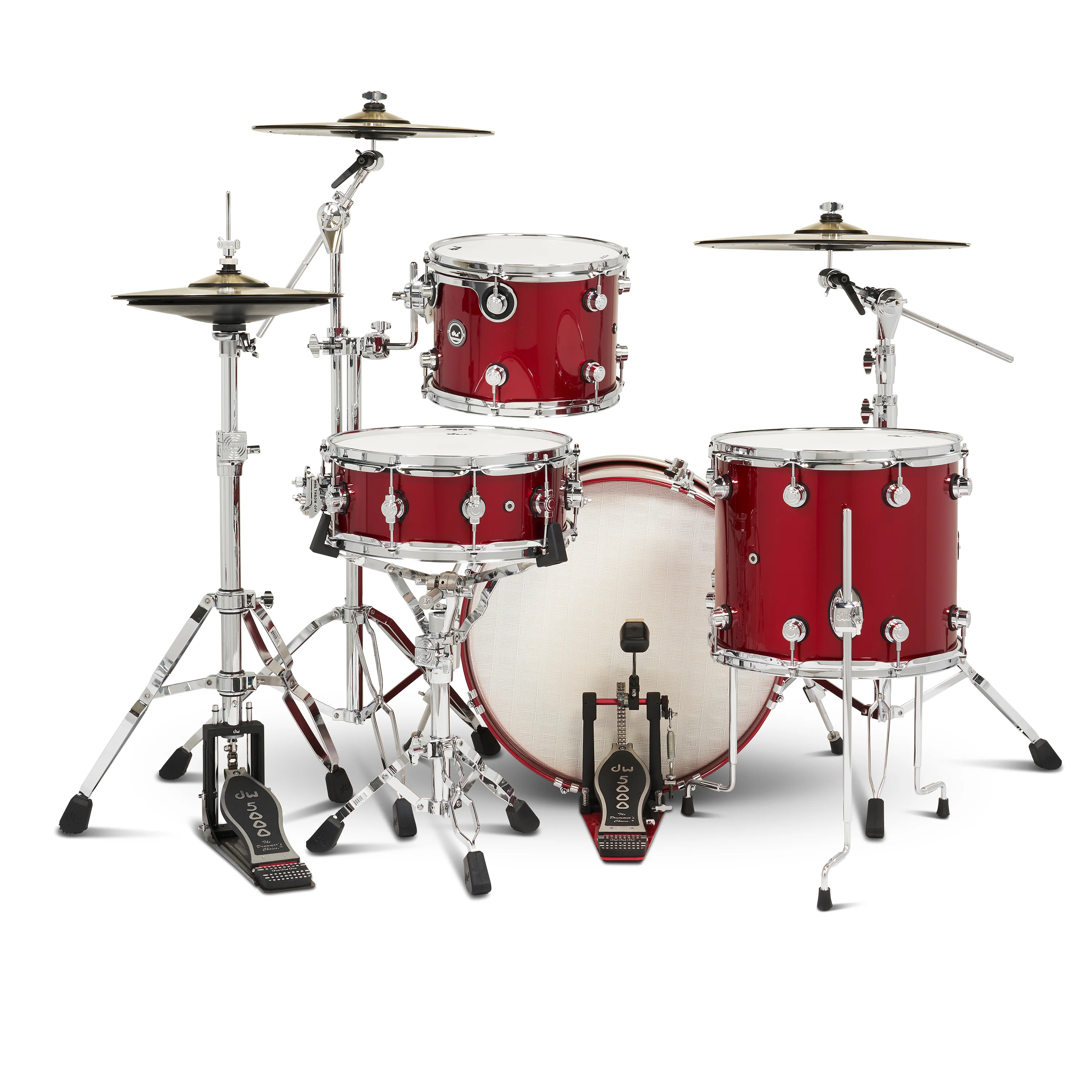 DWe 4-piece Kit Bundle with DWe Cymbals, Hardware & V51 Module - Black Cherry Metallic - Image 2