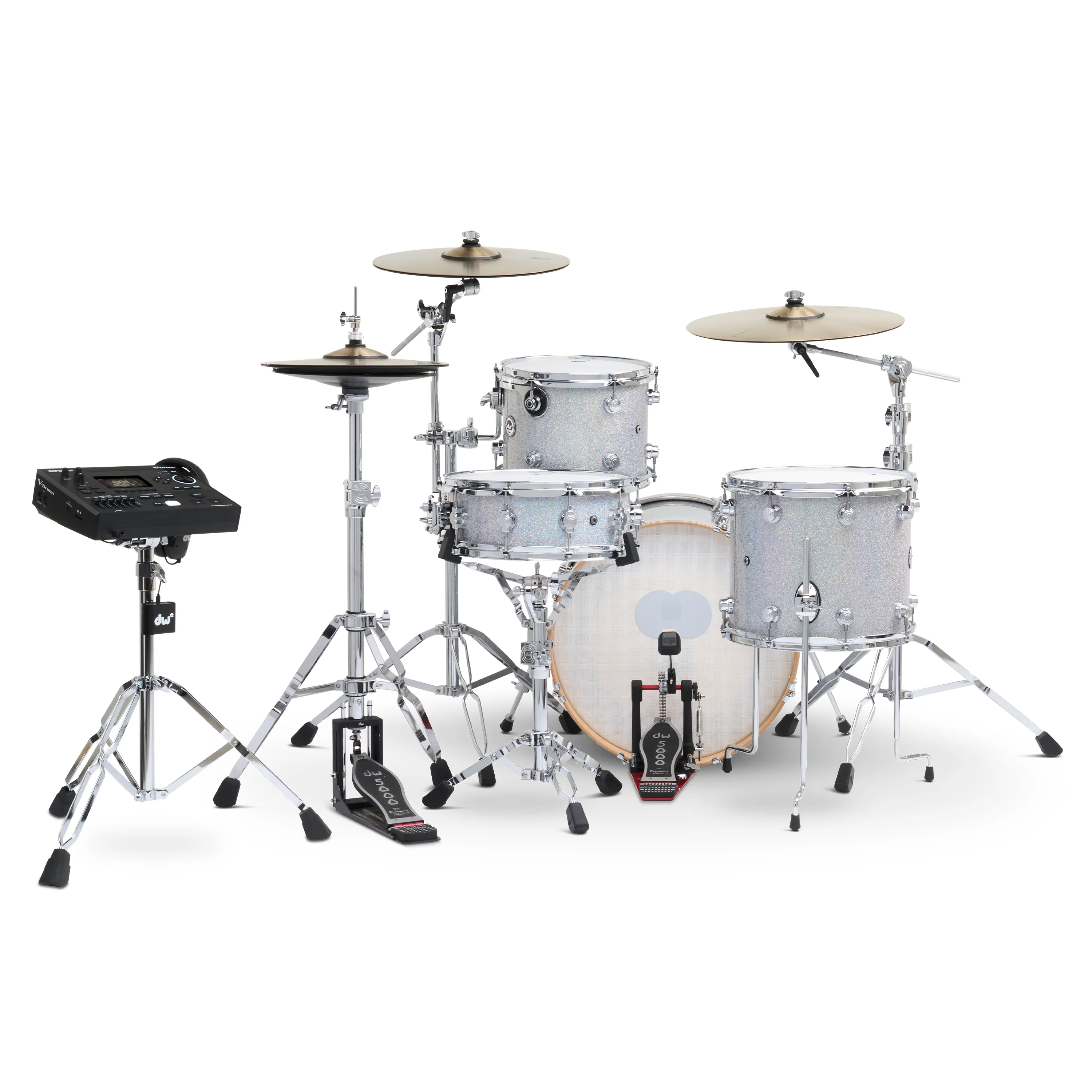 DWe 4-piece Kit Bundle with DWe Cymbals, Hardware & V51 Module - Diamond Nebula - Image 3