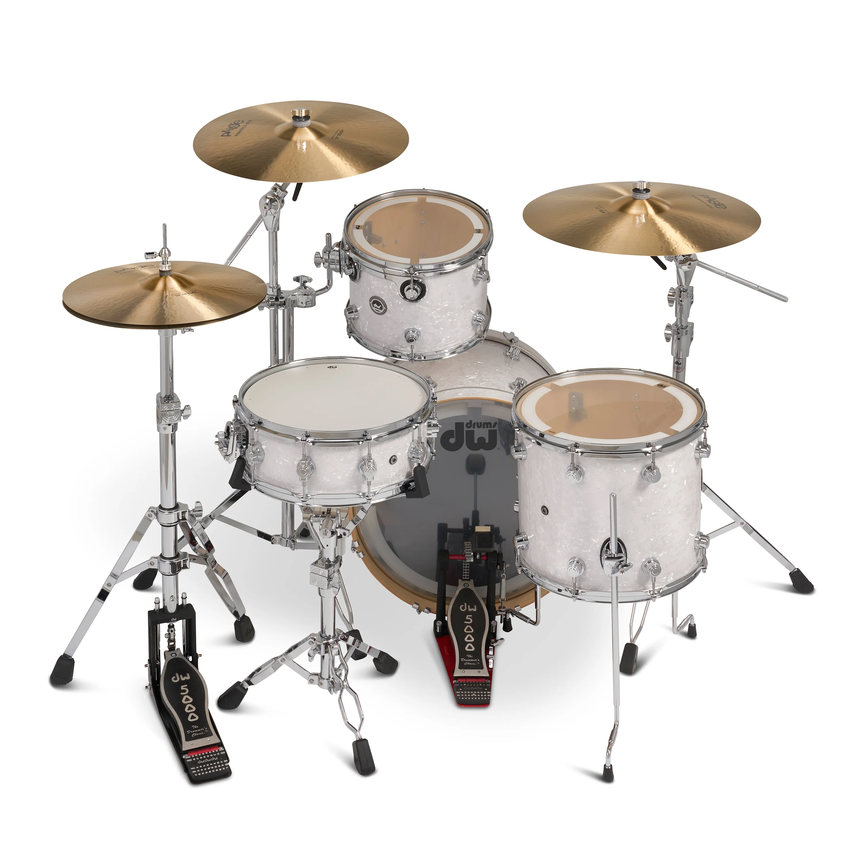 DWe 4-piece Kit Bundle with DWe Cymbals, Hardware & V51 Module - White Marine Pearl - Image 5