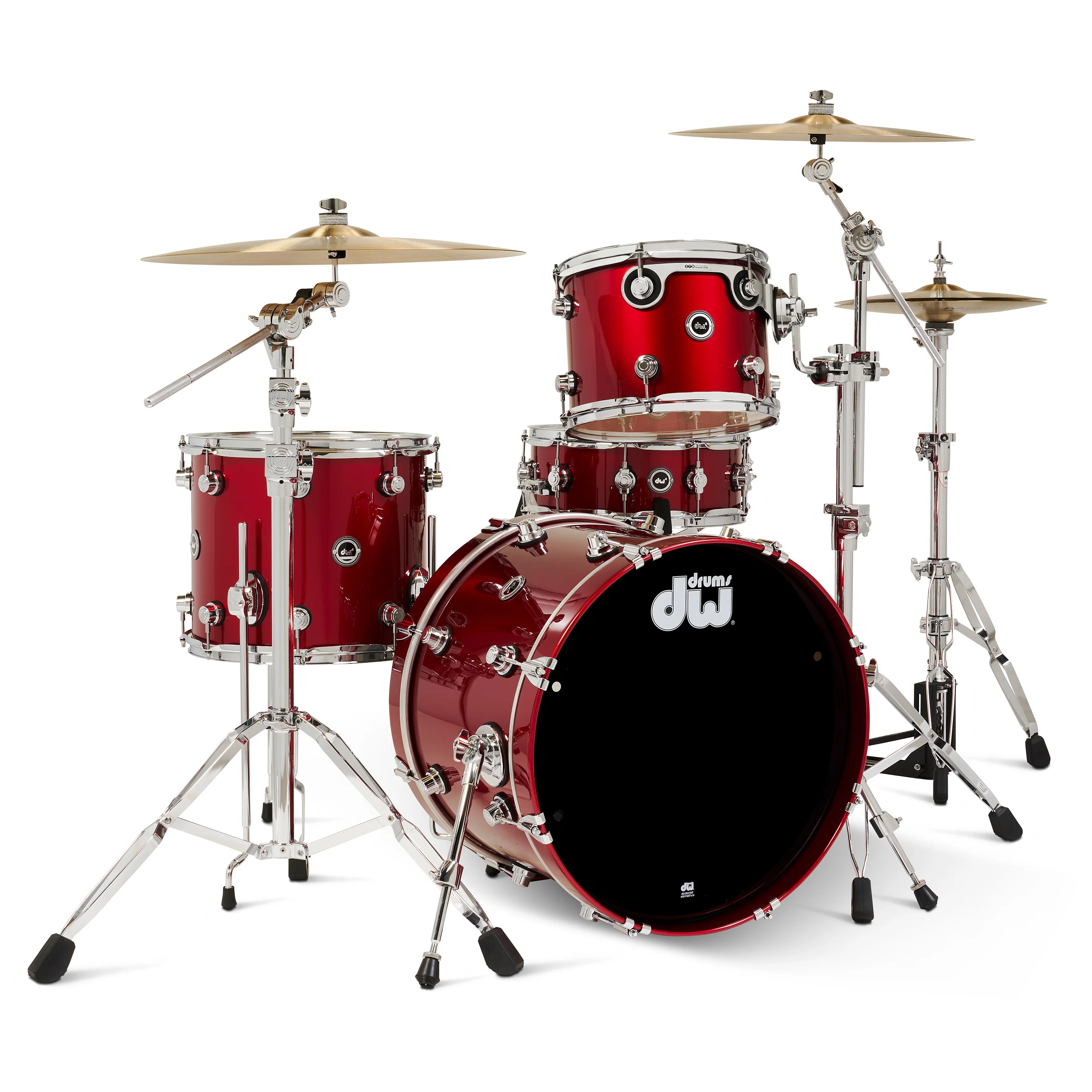 DWe 4-piece Kit Bundle with DWe Cymbals, Hardware & V71 Module - Black Cherry Metallic - Image 4