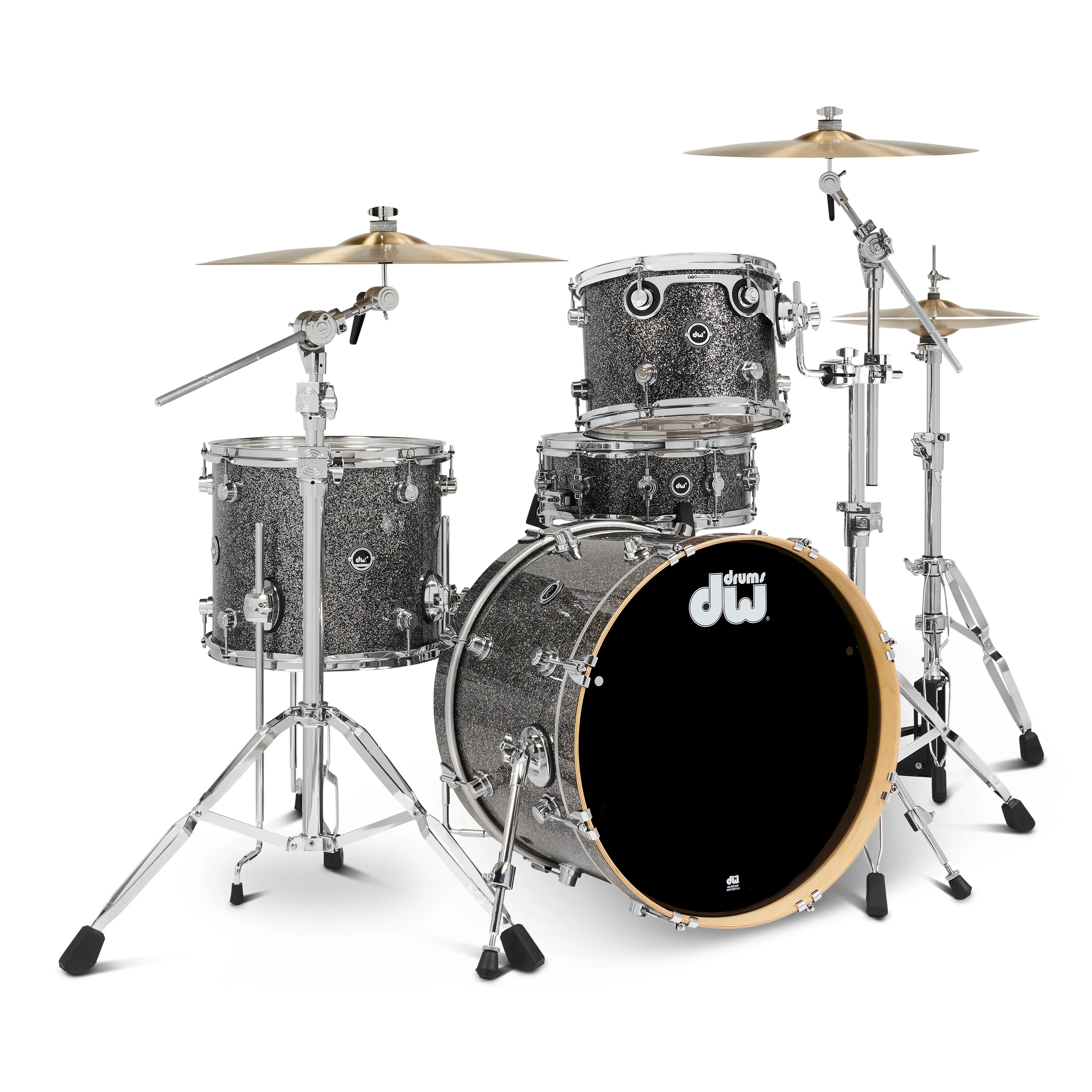 DWe 4-piece Kit Bundle with DWe Cymbals, Hardware & V71 Module - Black Galaxy - Image 4