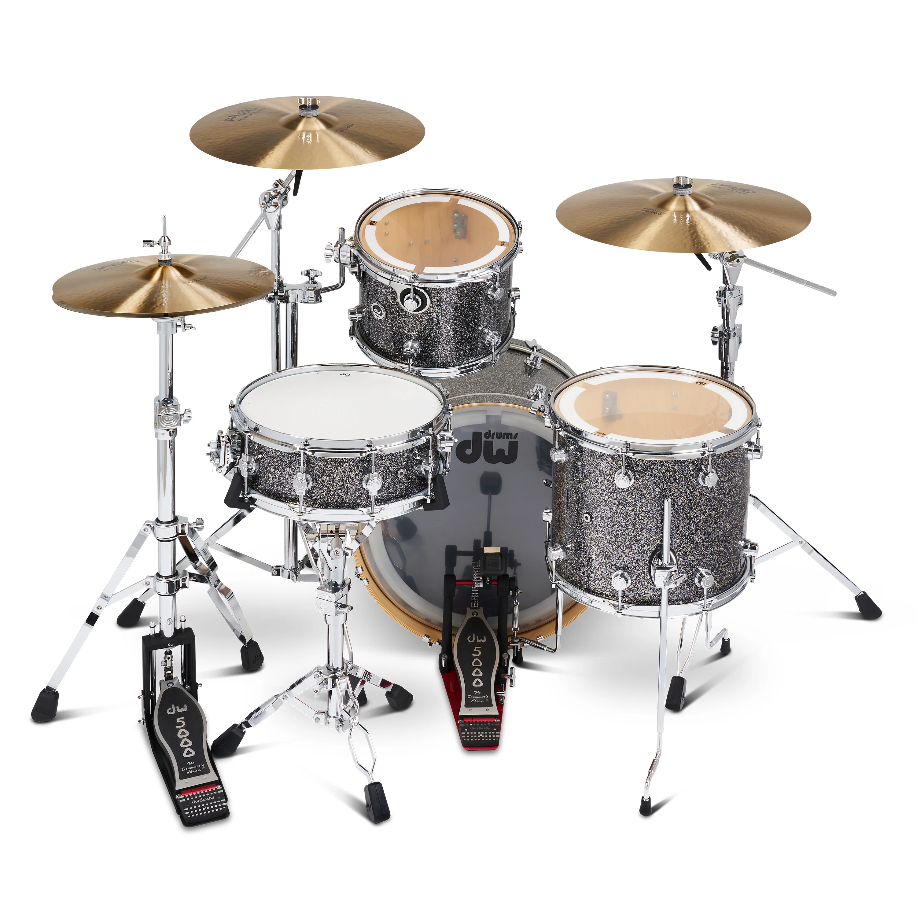 DWe 4-piece Kit Bundle with DWe Cymbals, Hardware & V71 Module - Black Galaxy - Image 5