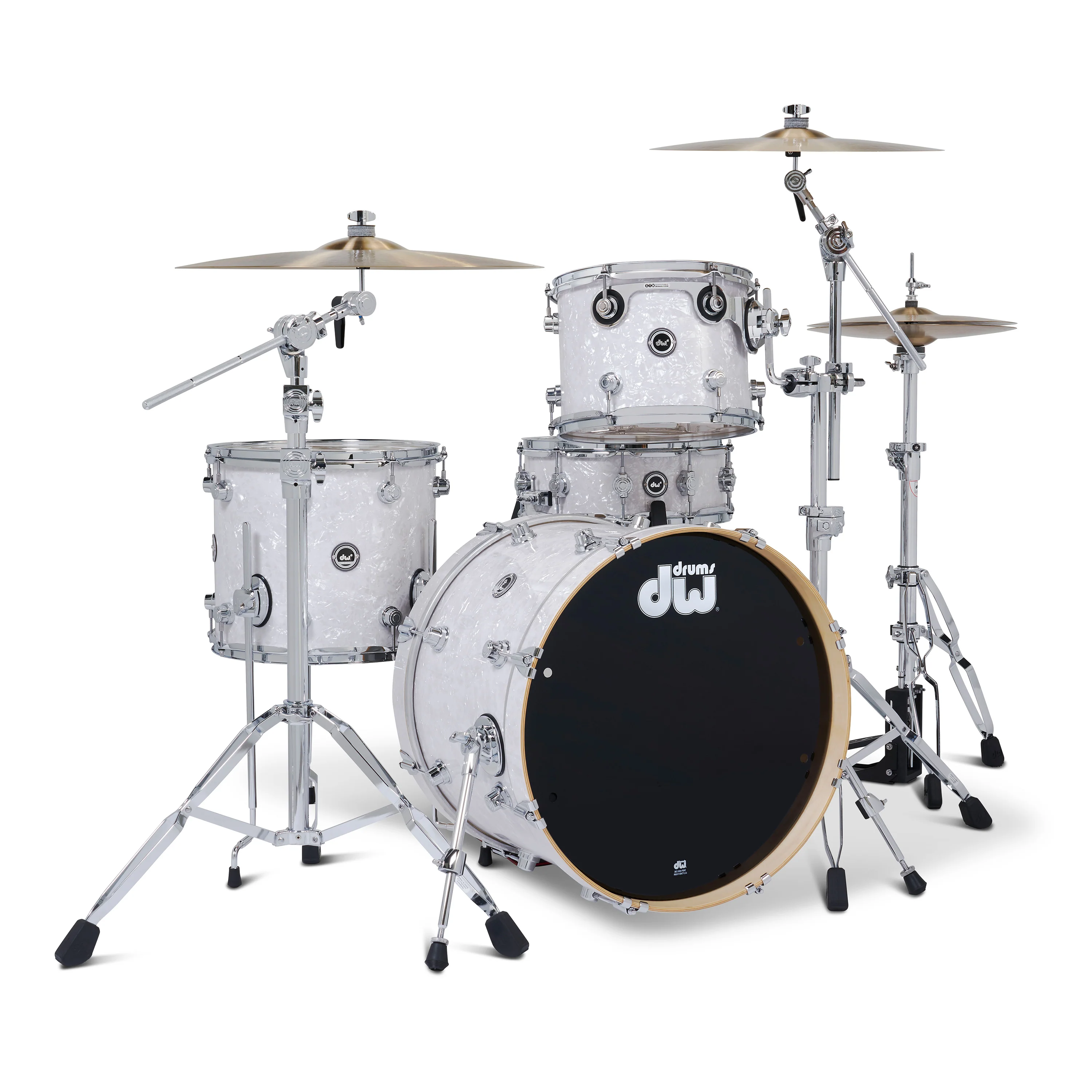 DWe 4-piece Kit Bundle with Roland Cymbals, Hardware & V51 Module - White Marine Pearl - Image 4
