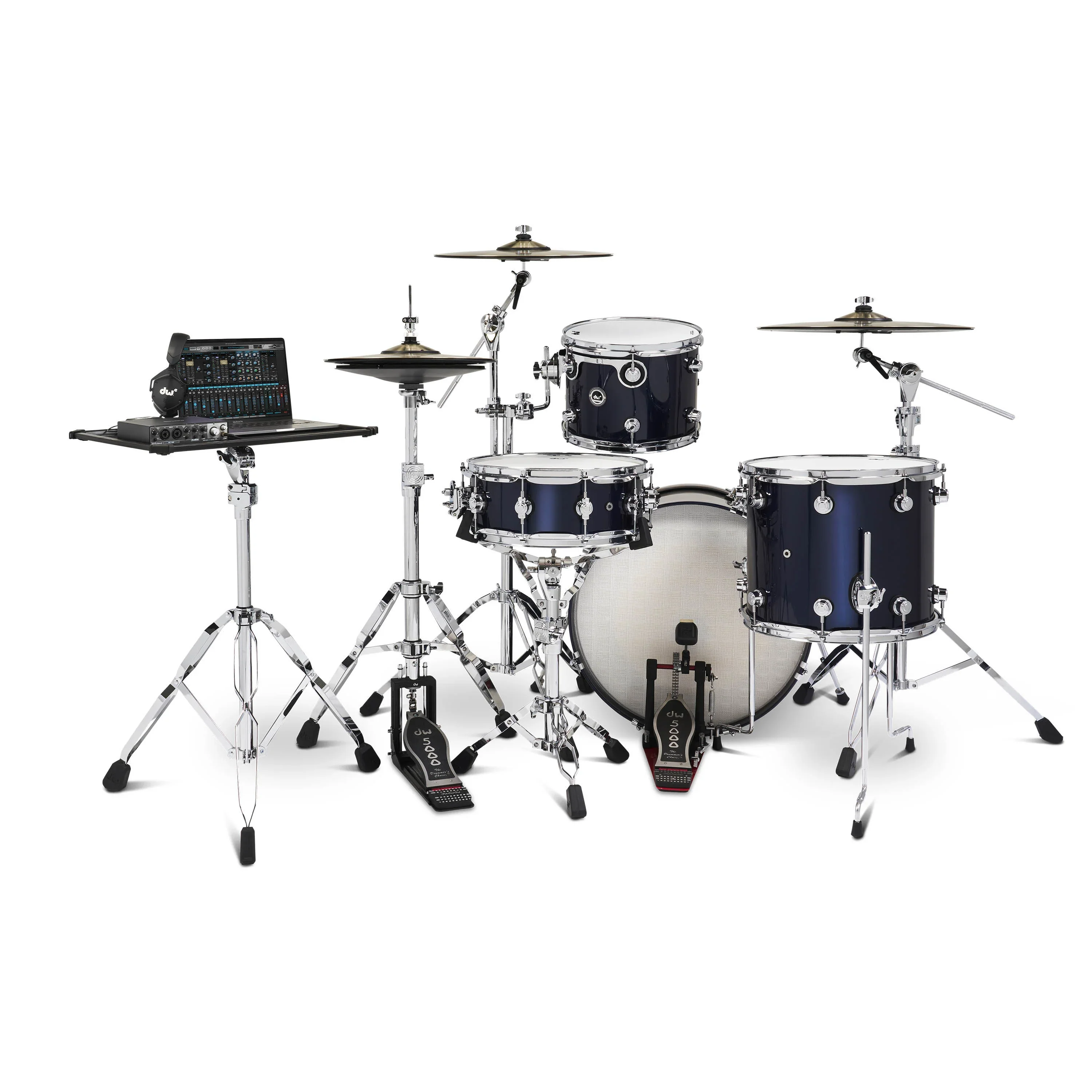DWe 4-piece with DWe cymbals, Hardware & Soundworks - Midnight Blue Metallic - Image 3