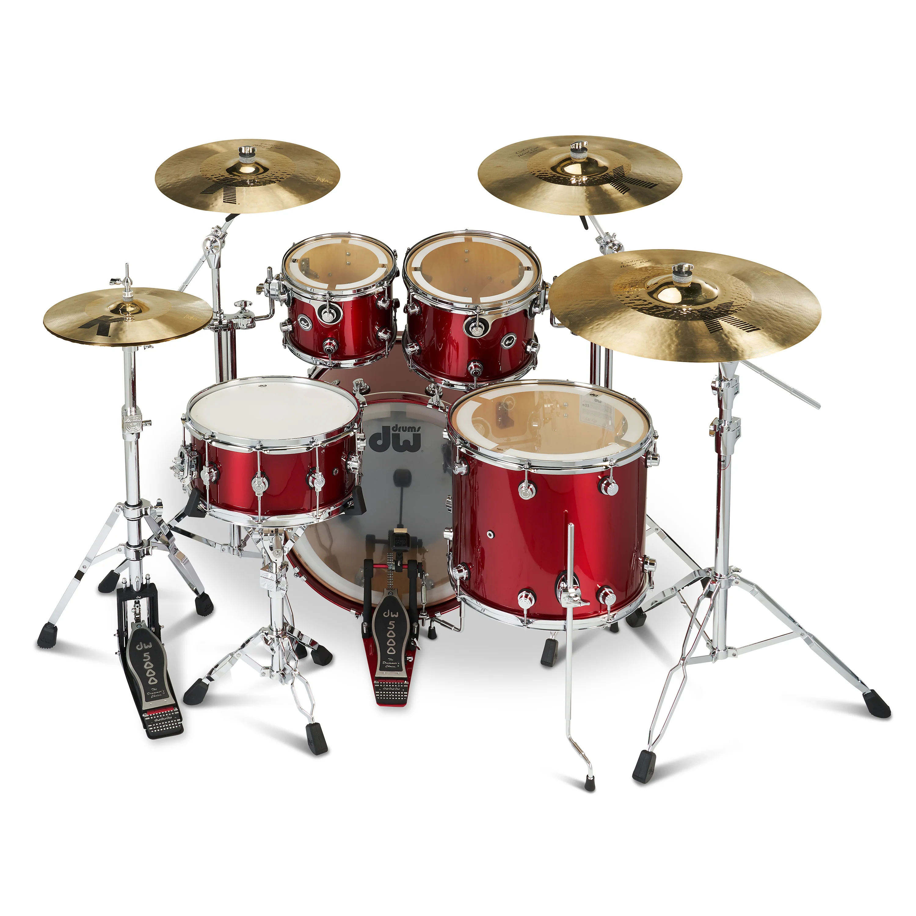 DWe 5-piece kit Bundle with DWe Cymbals, Hardware & Soundworks - Black Cherry Metallic - Image 5