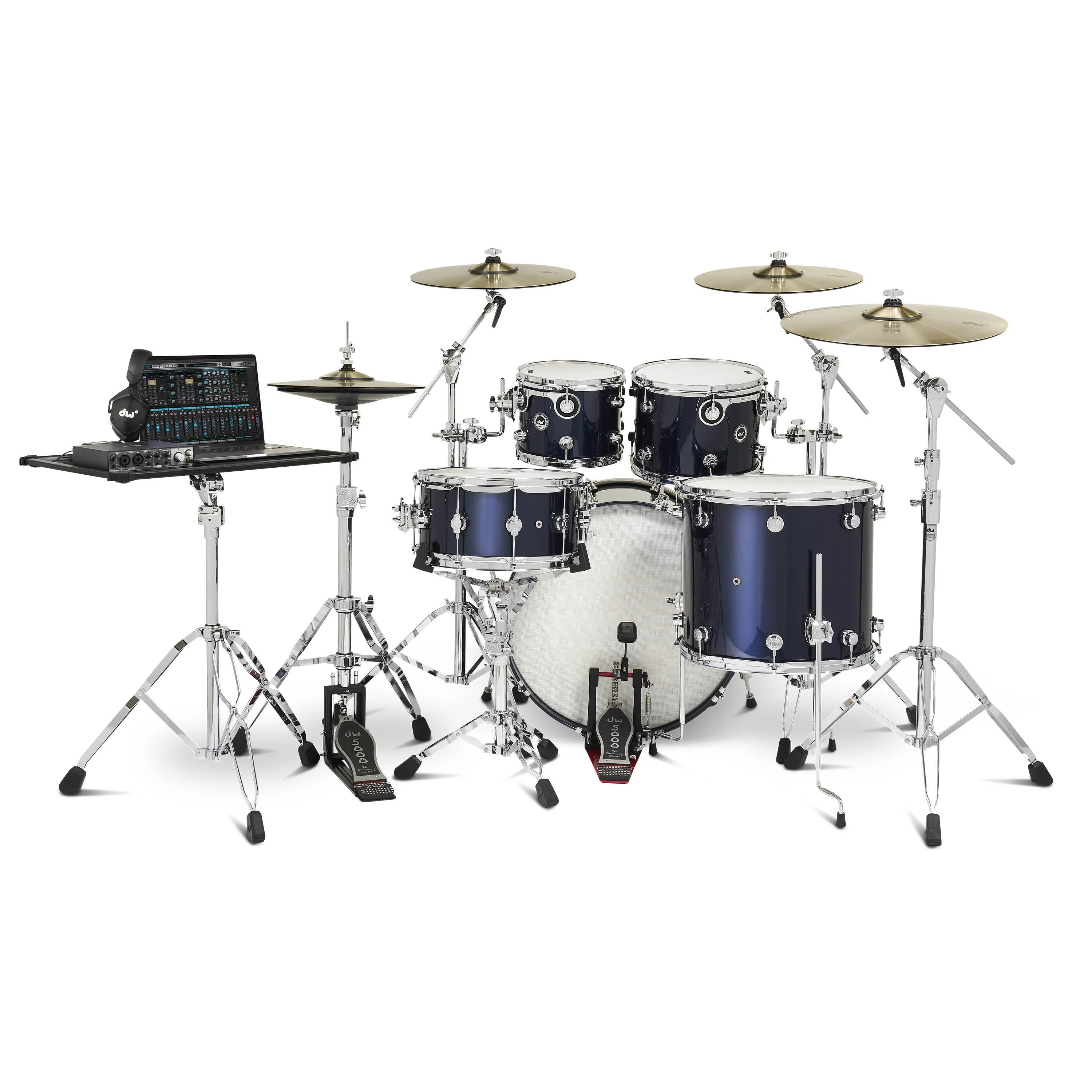 DWe 5-piece kit Bundle with DWe Cymbals, Hardware & Soundworks - Midnight Blue Metallic - Image 3