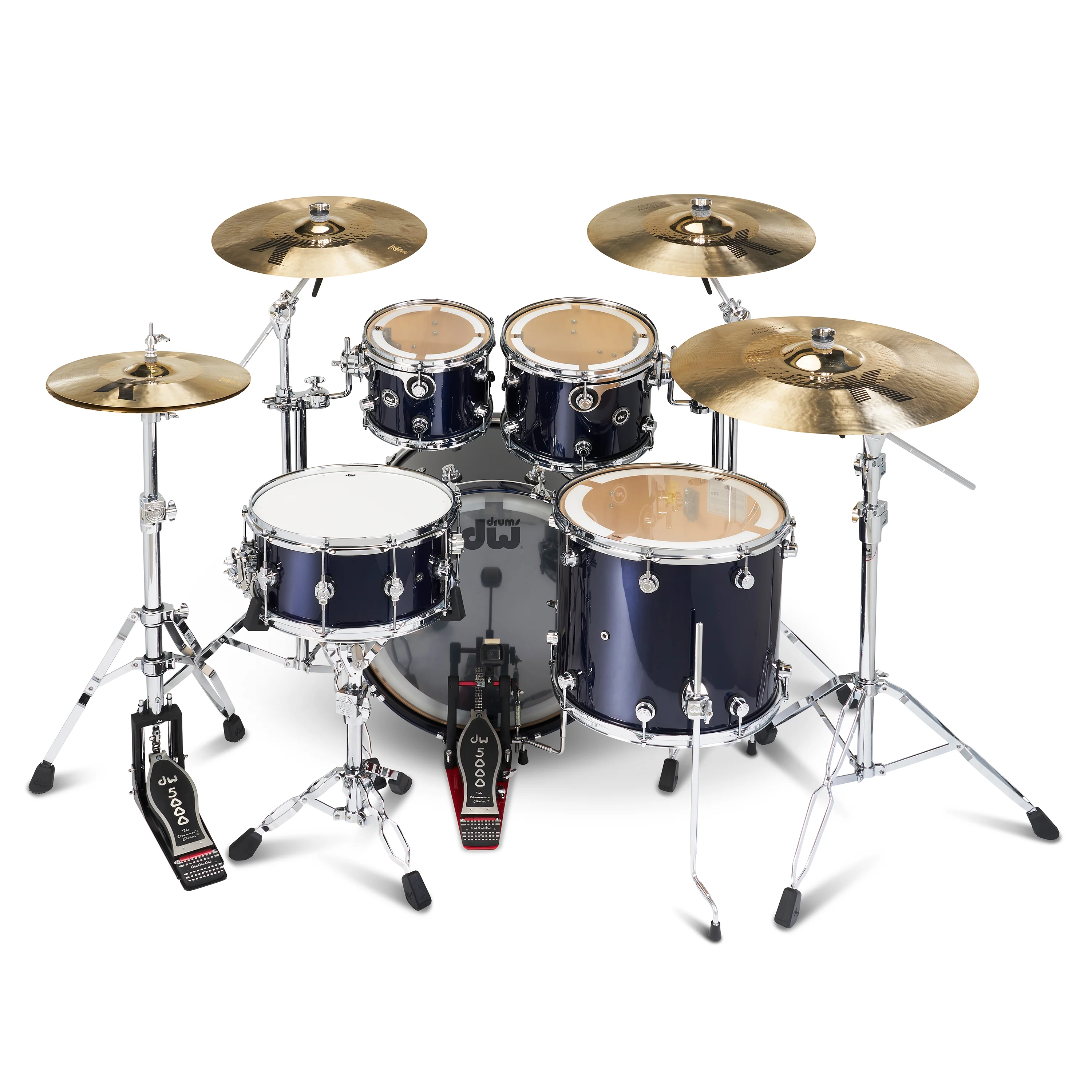 DWe 5-piece kit Bundle with DWe Cymbals, Hardware & Soundworks - Midnight Blue Metallic - Image 5