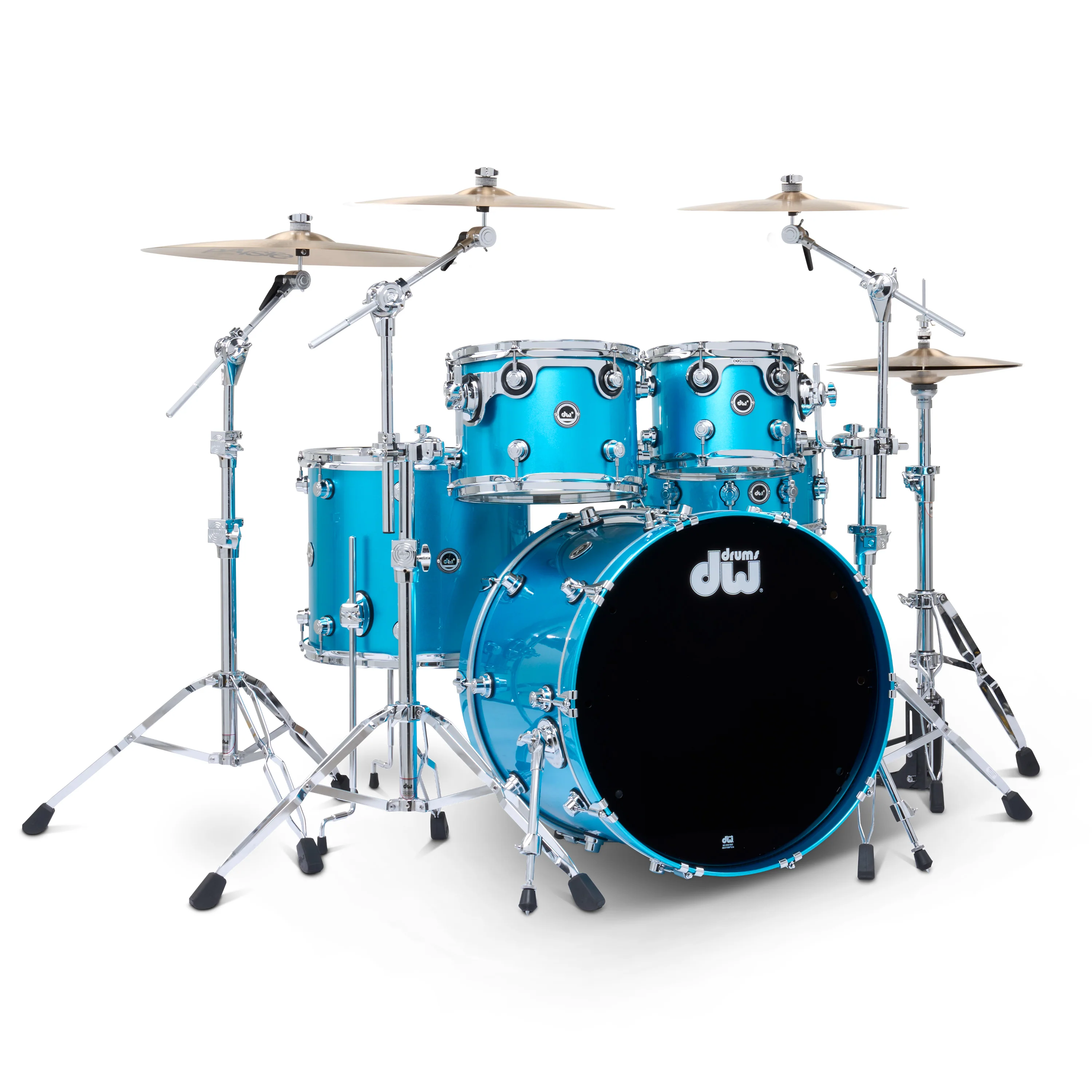 DWe 5-piece Kit Bundle with DWe Cymbals, Hardware & V51 Module - Laser Blue Metallic - Image 4