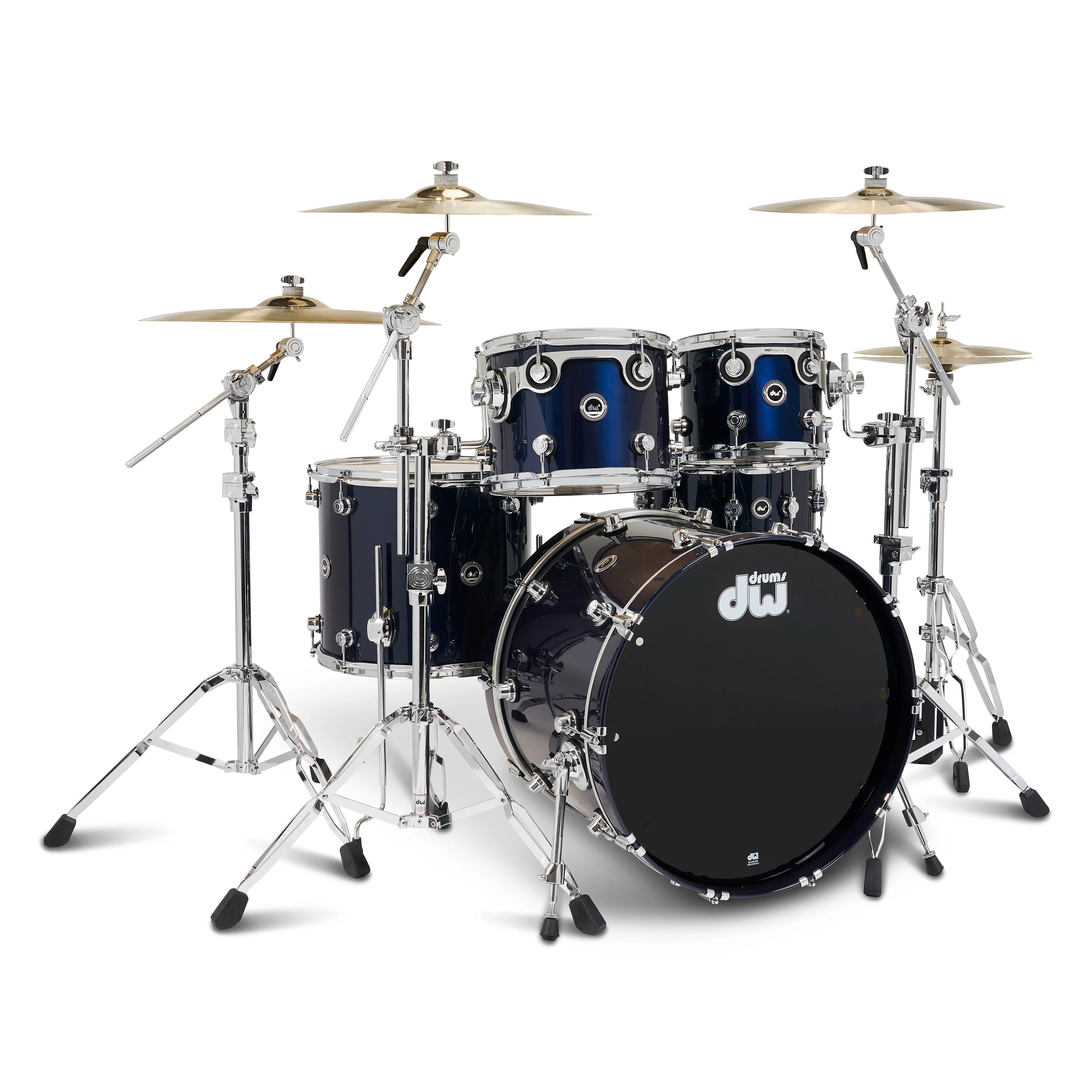 DWe 5-piece Kit Bundle with DWe Cymbals, Hardware & V51 Module - Midnight Blue Metallic - Image 4