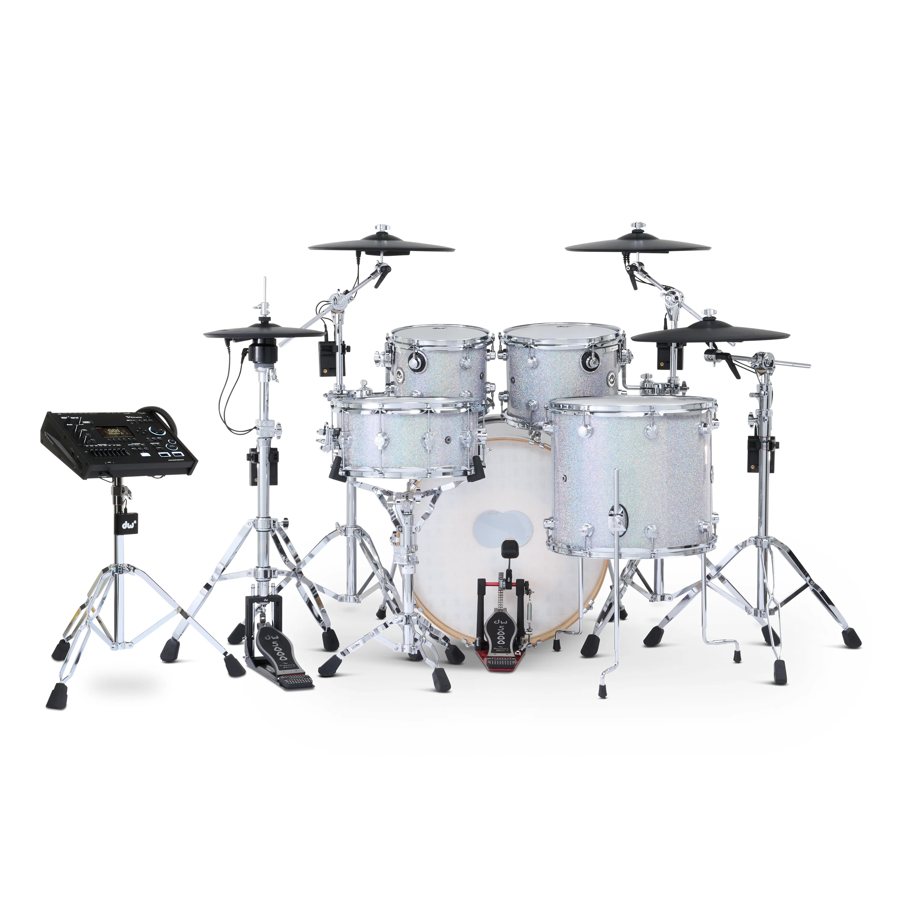 DWe 5-piece Kit Bundle with Roland Cymbals, Hardware & V71 Module - Diamond Nebula - Image 3