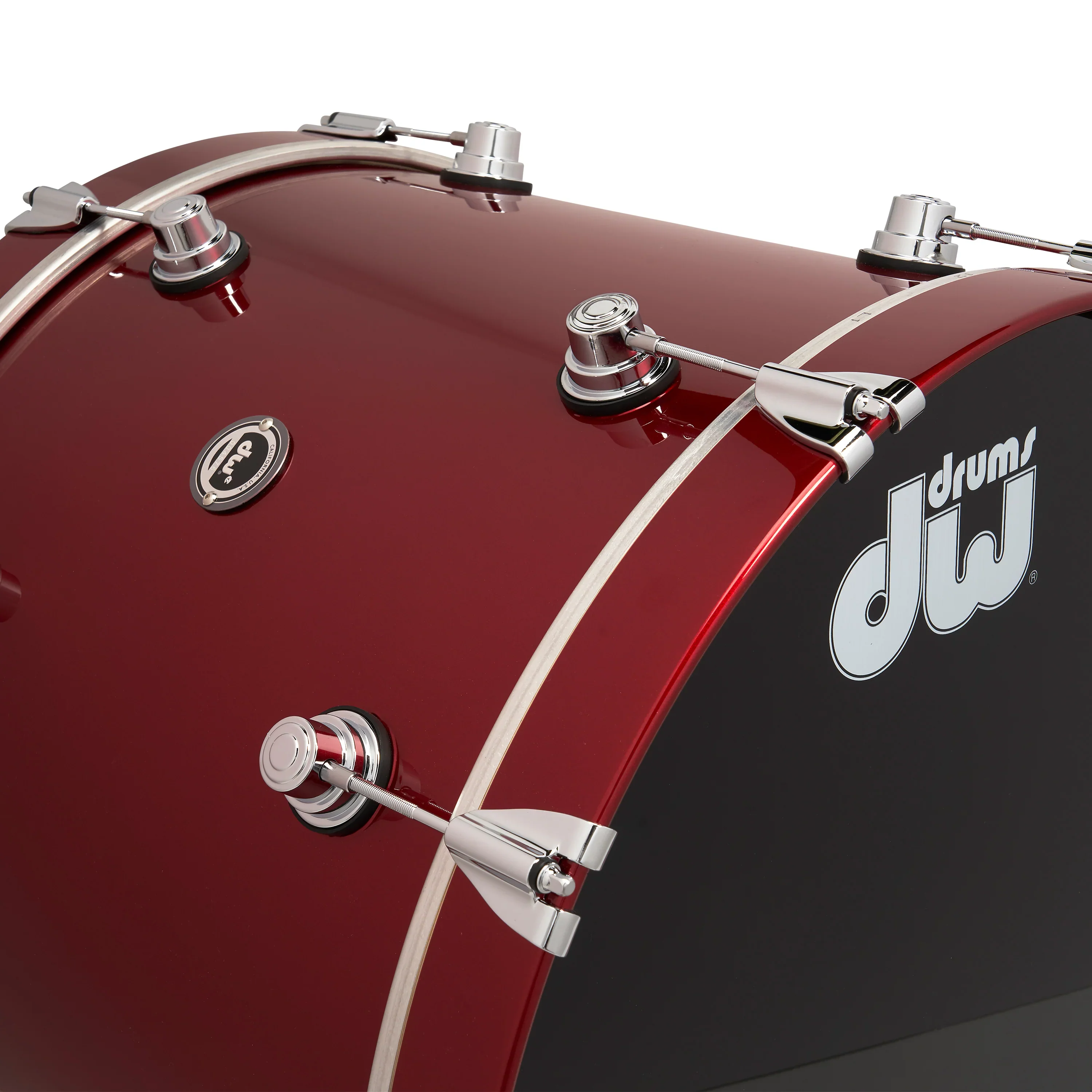 DWe 5-piece Kit Bundle with Roland Cymbals, Hardware & Soundworks - Black Cherry Metallic - Image 7