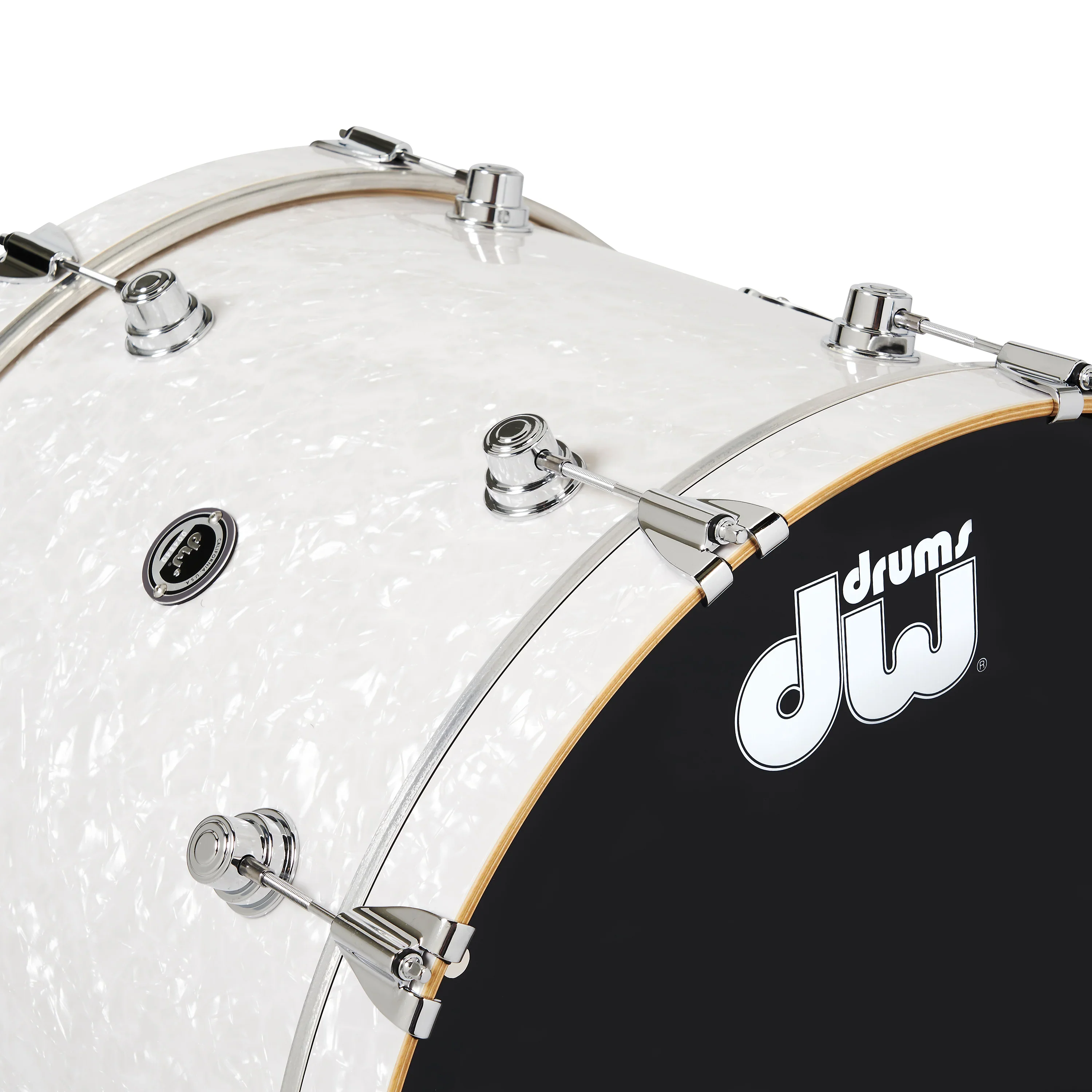 DWe 5-piece Kit Bundle with Roland Cymbals, Hardware & Soundworks - White Marine Pearl - Image 7