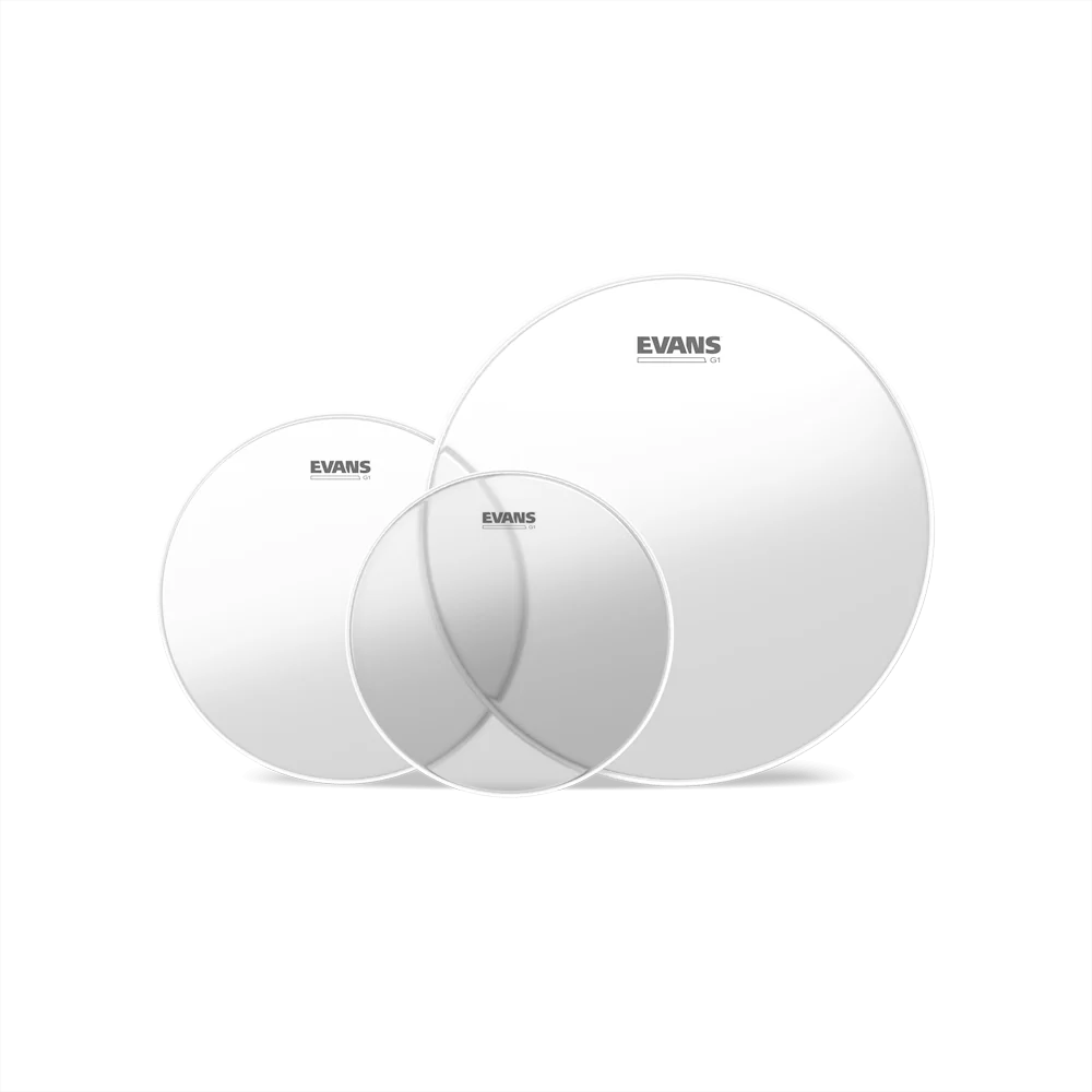 Evans G1 Clear Tom Drumhead Clear Rock Tom Pack (10, 12, 16in)