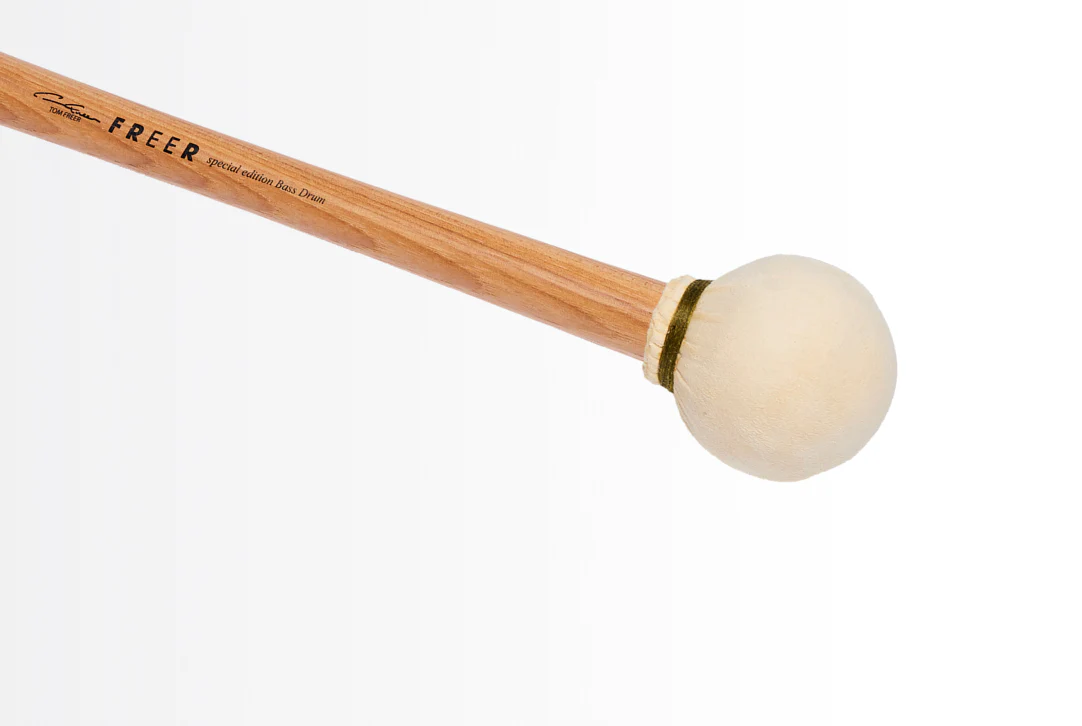 Freer Percussion BD3H Large Chamois Bass Drum Mallet Hickory - Image 2