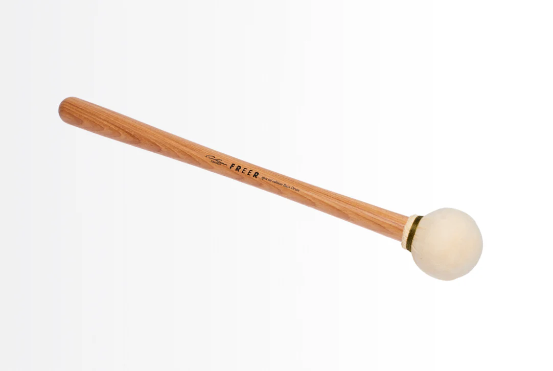 Freer Percussion BD3H Large Chamois Bass Drum Mallet Hickory - Image 3