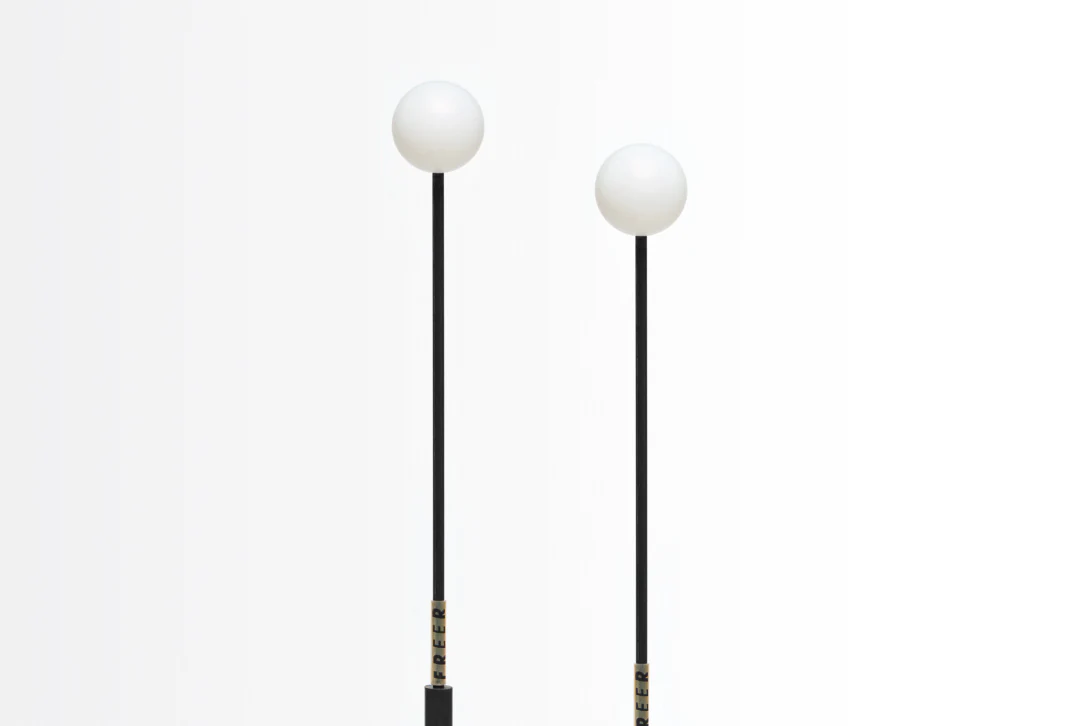 Freer Percussion KWF White Poly Ball on Carbon Fiber