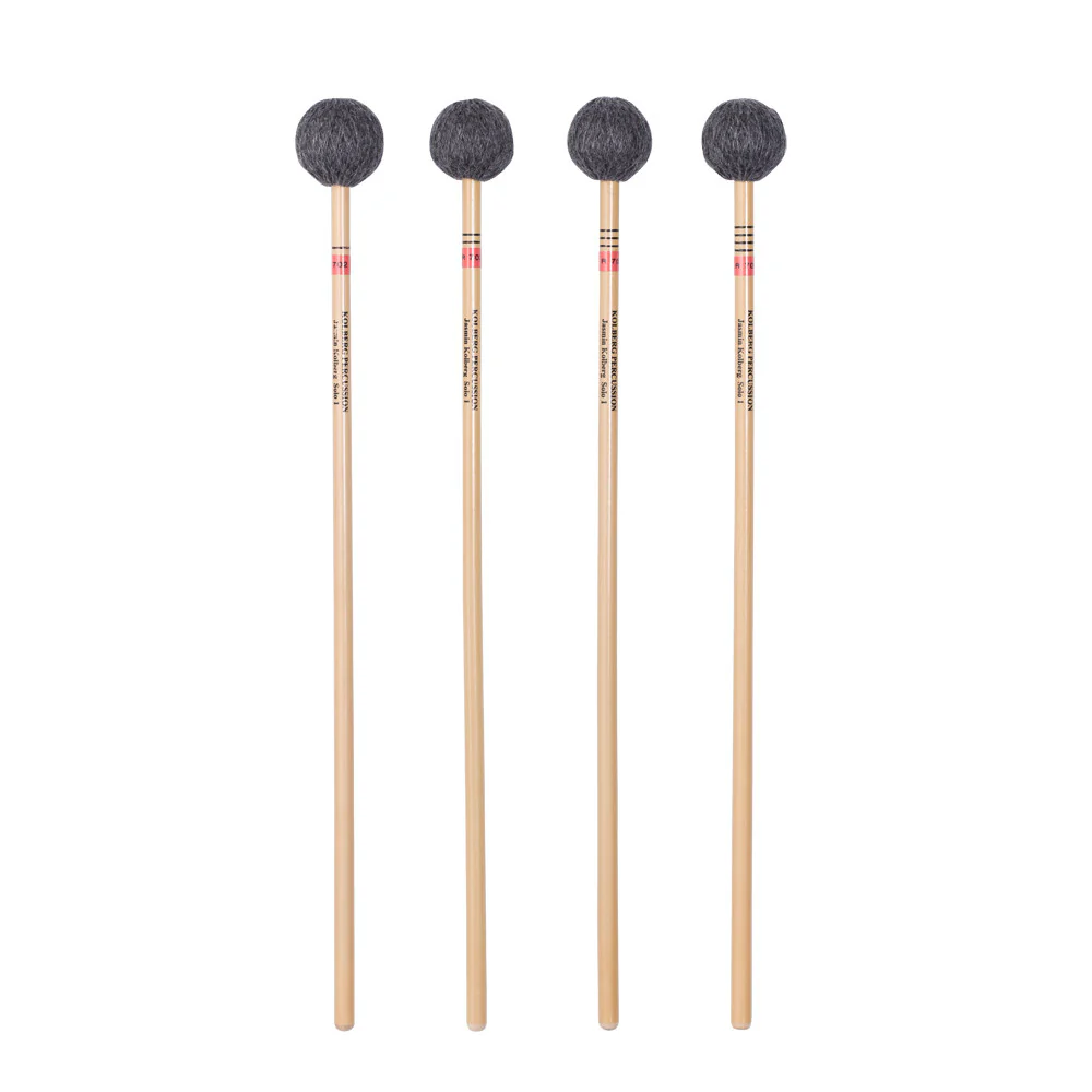 Kolberg R702 marimba mallets Jasmin Solo 1 red, set of 4, rattan - Image 2