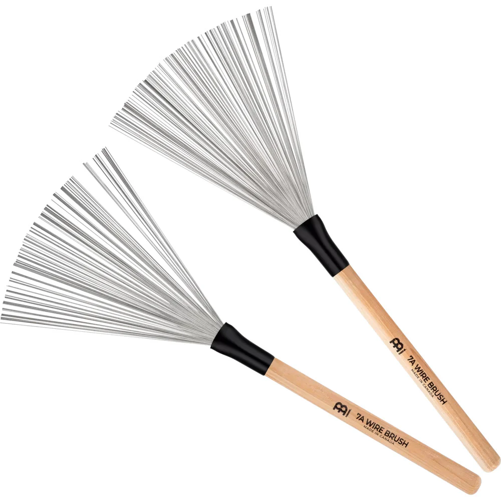 Meinl 7A fixed wire brush wood handle pair - Image 2