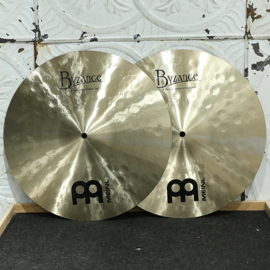 Meinl Byzance Traditional Extra Hammered Hi-Hat Cymbals 15in (1050/1348g)