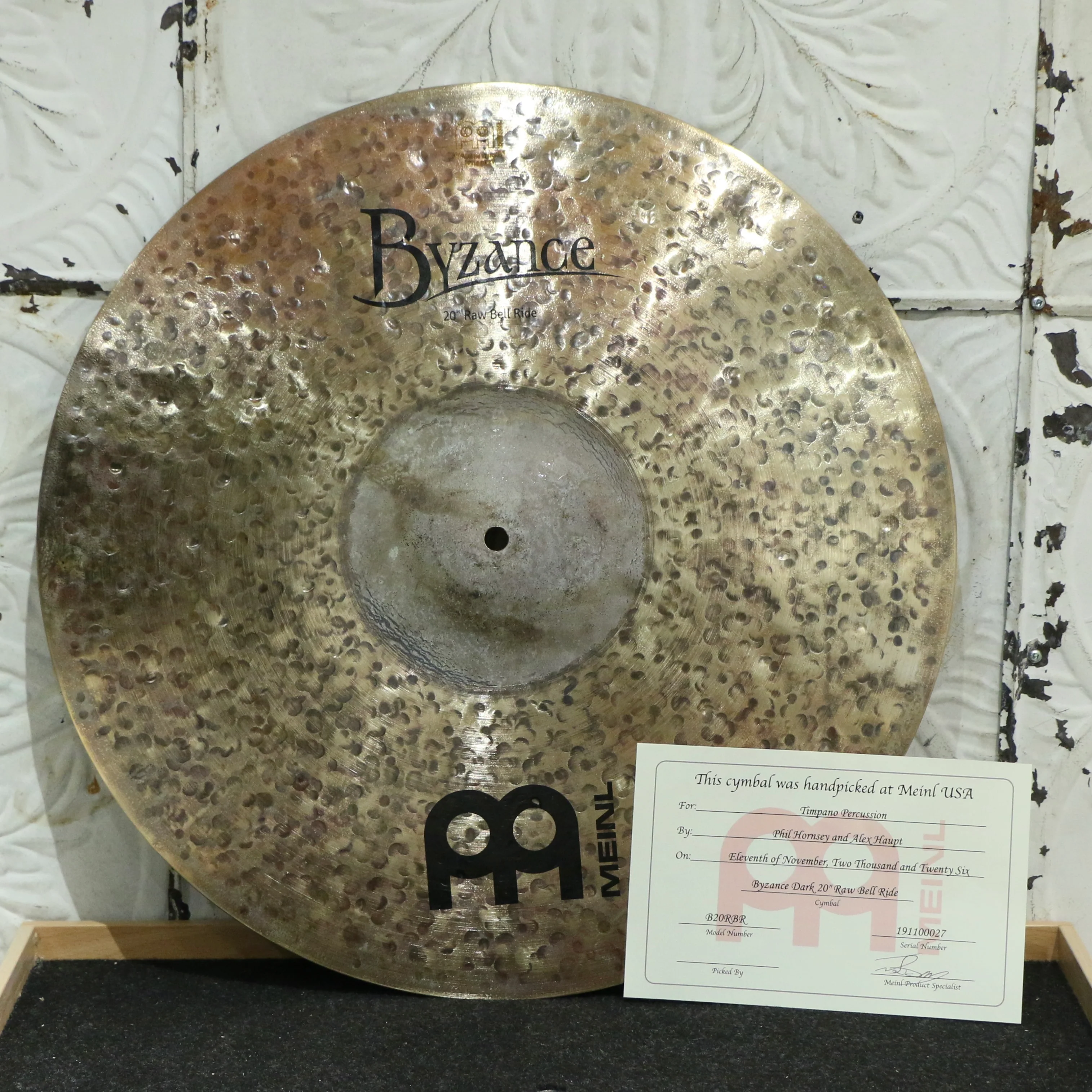 Meinl Byzance Raw Bell Ride Cymbal 20in (2500g) HANDPICKED