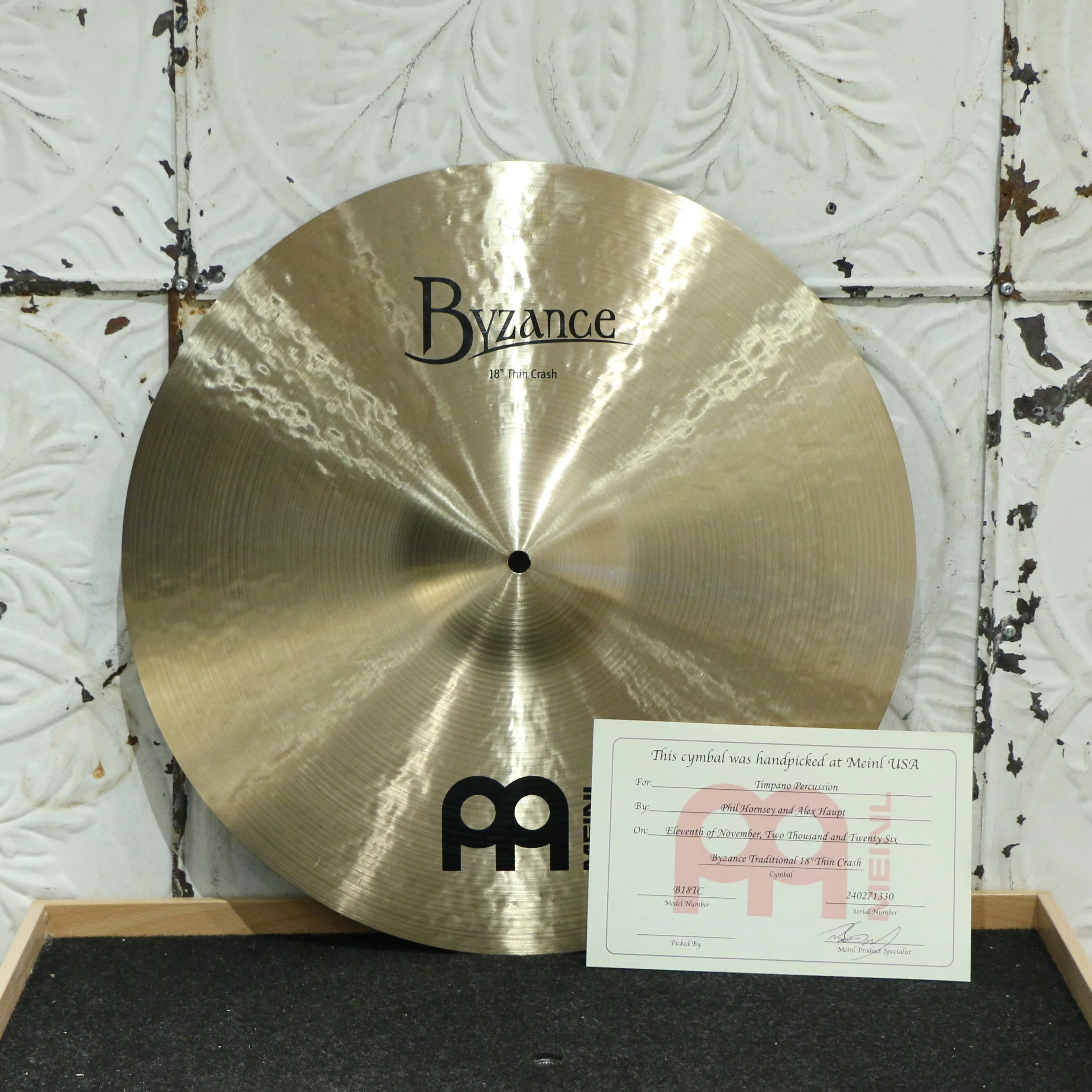 Meinl Byzance Traditional Thin Crash 18in - HANDPICKED (1341g)