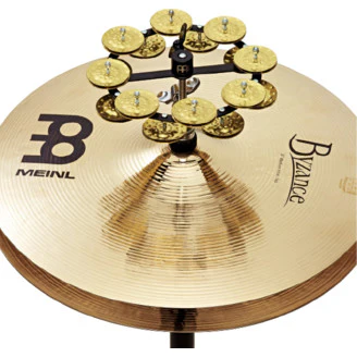 Meinl hihat tambourine double row brass jingles black